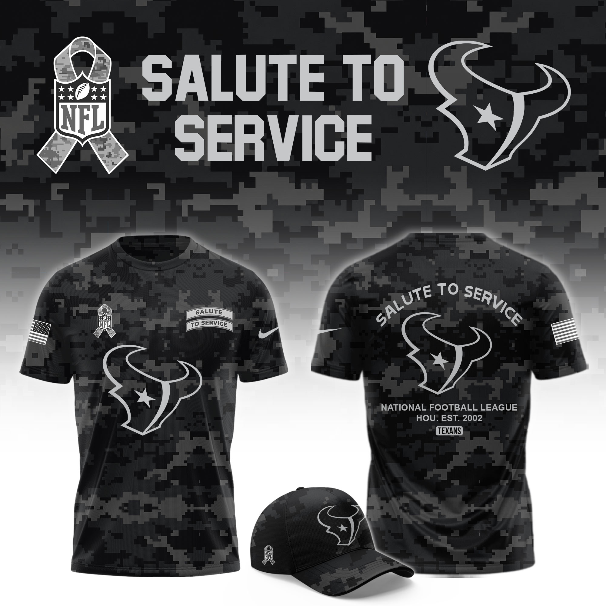 Houston Texans Merch Salute To Service T-Shirt Presents For Texans Fans 1 - Unicasport Houston Texans Merch Salute To Service T-Shirt Presents For Texans Fans