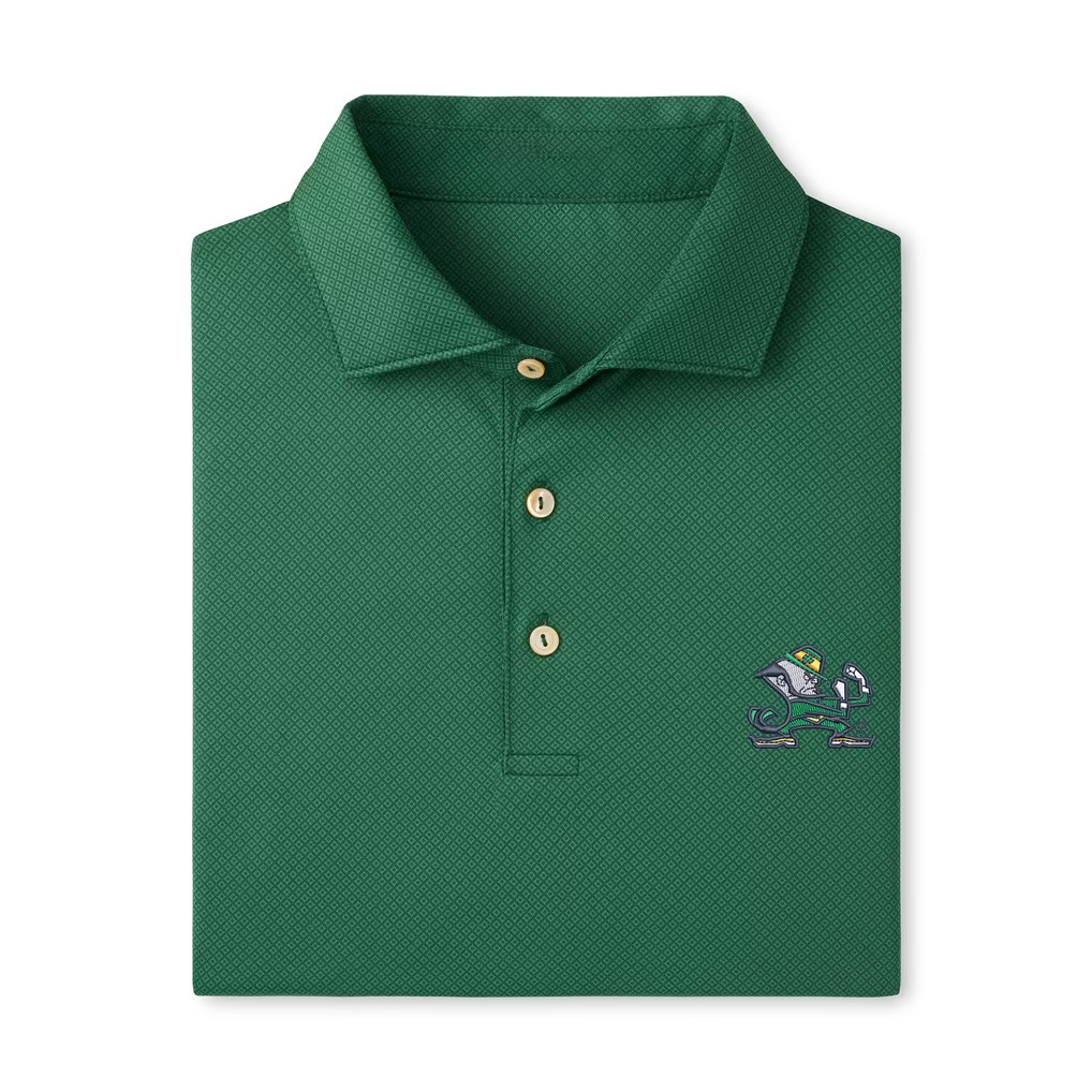 Notre Dame Merch 2026 Peter Millar Green Notre Dame Fighting Irish Hugo Performance Polo Shirt 1 - Unicasport Notre Dame Merch 2026 Peter Millar Green Notre Dame Fighting Irish Hugo Performance Polo Shirt