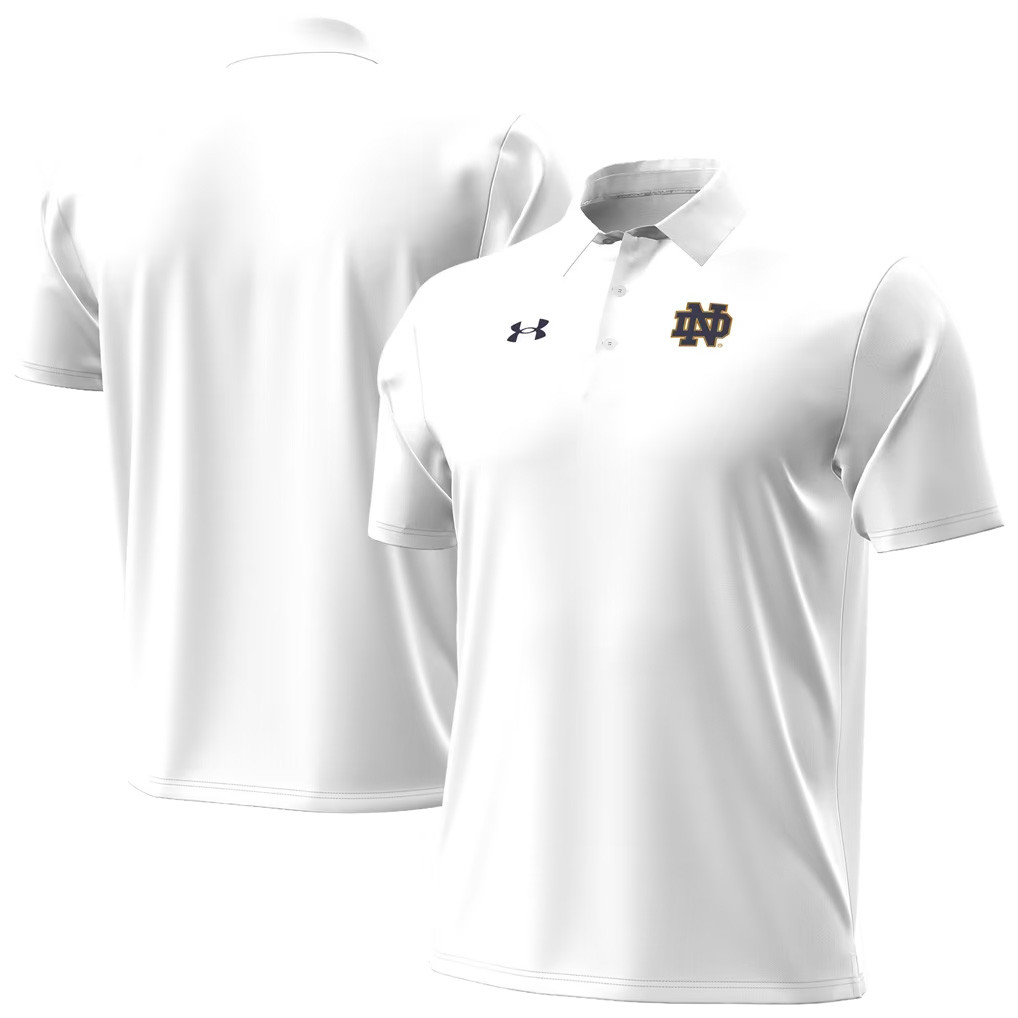 Notre Dame Merch 2026 Notre Dame Fighting Irish Sideline ArmourDry Polo Shirt White Fan Gifts 1 - Unicasport Notre Dame Merch 2026 Notre Dame Fighting Irish Sideline ArmourDry Polo Shirt White Fan Gifts