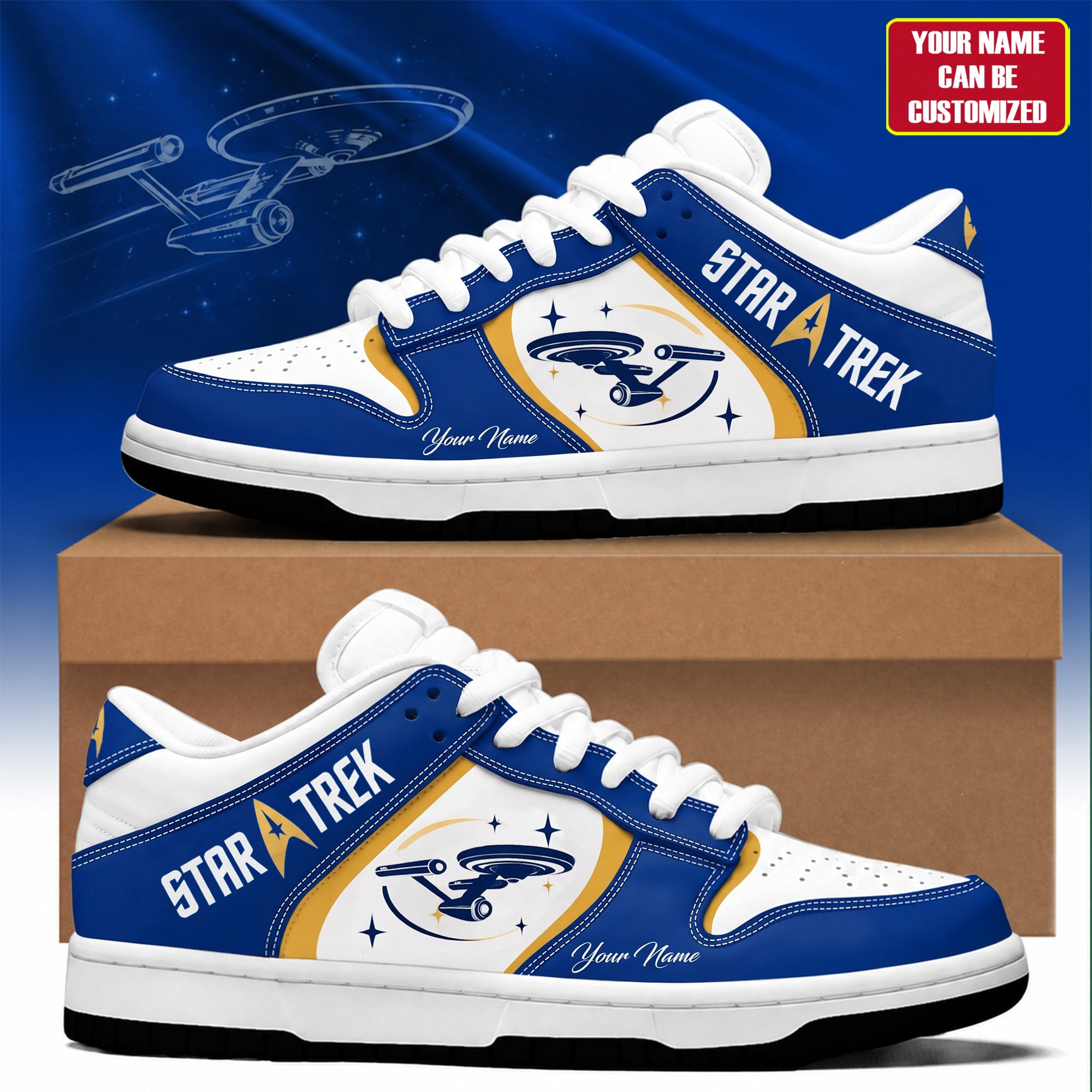 Personalized Star Trek USS Enterprise Sneakers Star Trek Merch Gifts For Brother 1 - Unicasport Personalized Star Trek USS Enterprise Sneakers Star Trek Merch Gifts For Brother