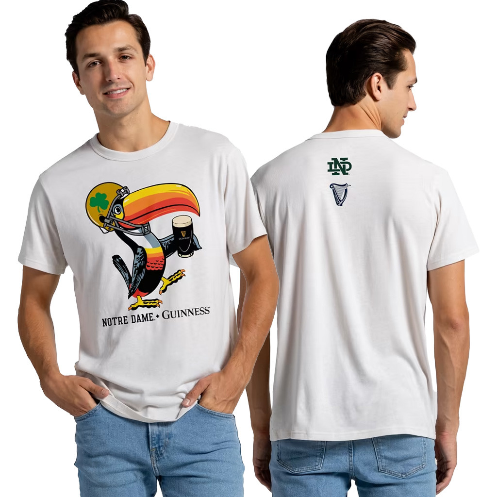 Notre Dame Merch 2026 League Collegiate Wear Notre Dame Fighting Irish X Guinness Toucan T-Shirt 1 - Unicasport Notre Dame Merch 2026 League Collegiate Wear Notre Dame Fighting Irish X Guinness Toucan T-Shirt