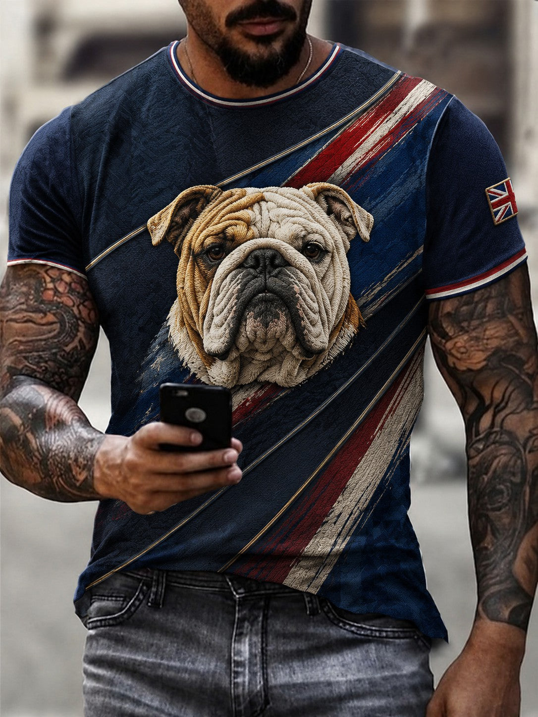 British Bulldog Merch Union Jack Flag T-Shirt Classic Dog Lover Clothing Gift For Brother 1 - Unicasport British Bulldog Merch Union Jack Flag T-Shirt Classic Dog Lover Clothing Gift For Brother