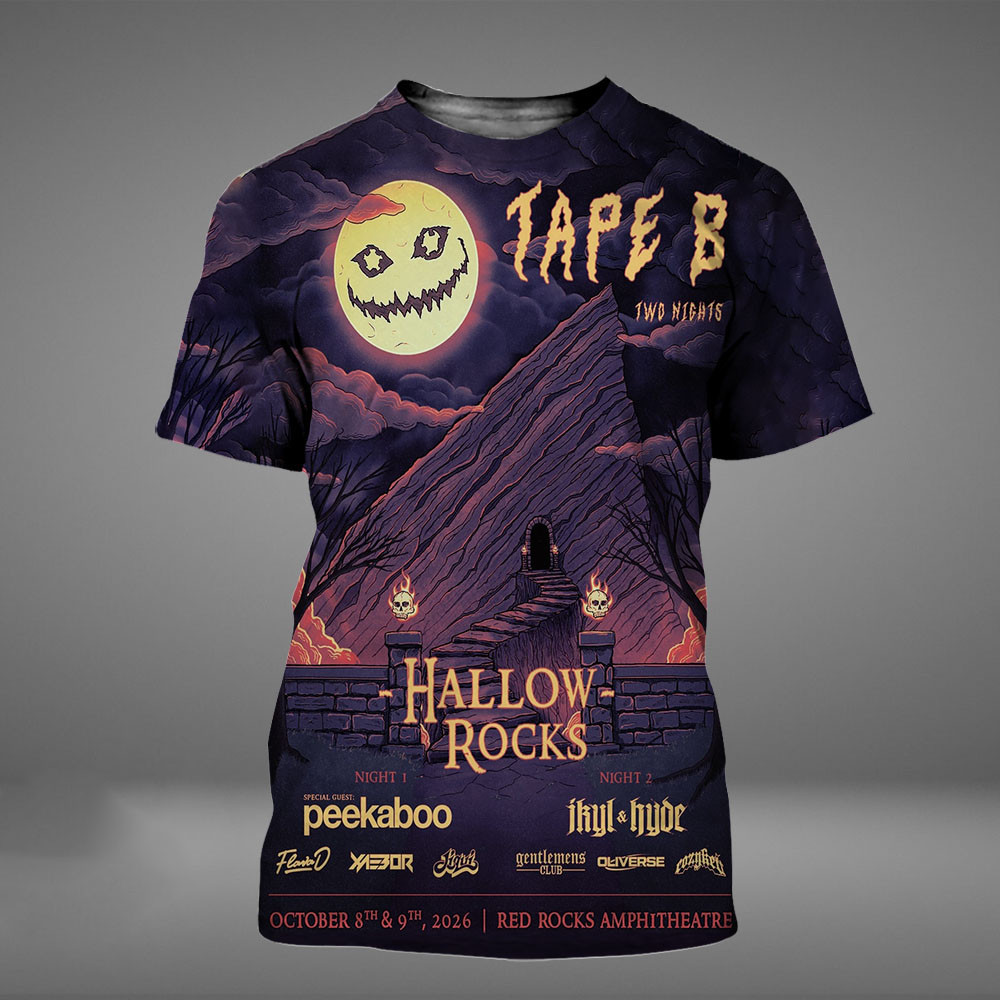 Tape B Two Nights Hallow Rocks 2026 Event Poster T-Shirt Tape B Concert Outfits Rock Lover Gifts 1 - Unicasport Tape B Two Nights Hallow Rocks 2026 Event Poster T-Shirt Tape B Concert Outfits Rock Lover Gifts
