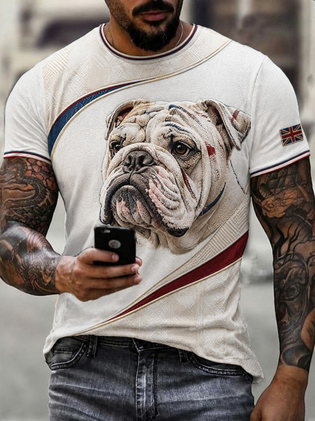 British Bulldog Merch Union Jack Flag T-Shirt Vintage Apparel Gift For Son 1 - Unicasport British Bulldog Merch Union Jack Flag T-Shirt Vintage Apparel Gift For Son