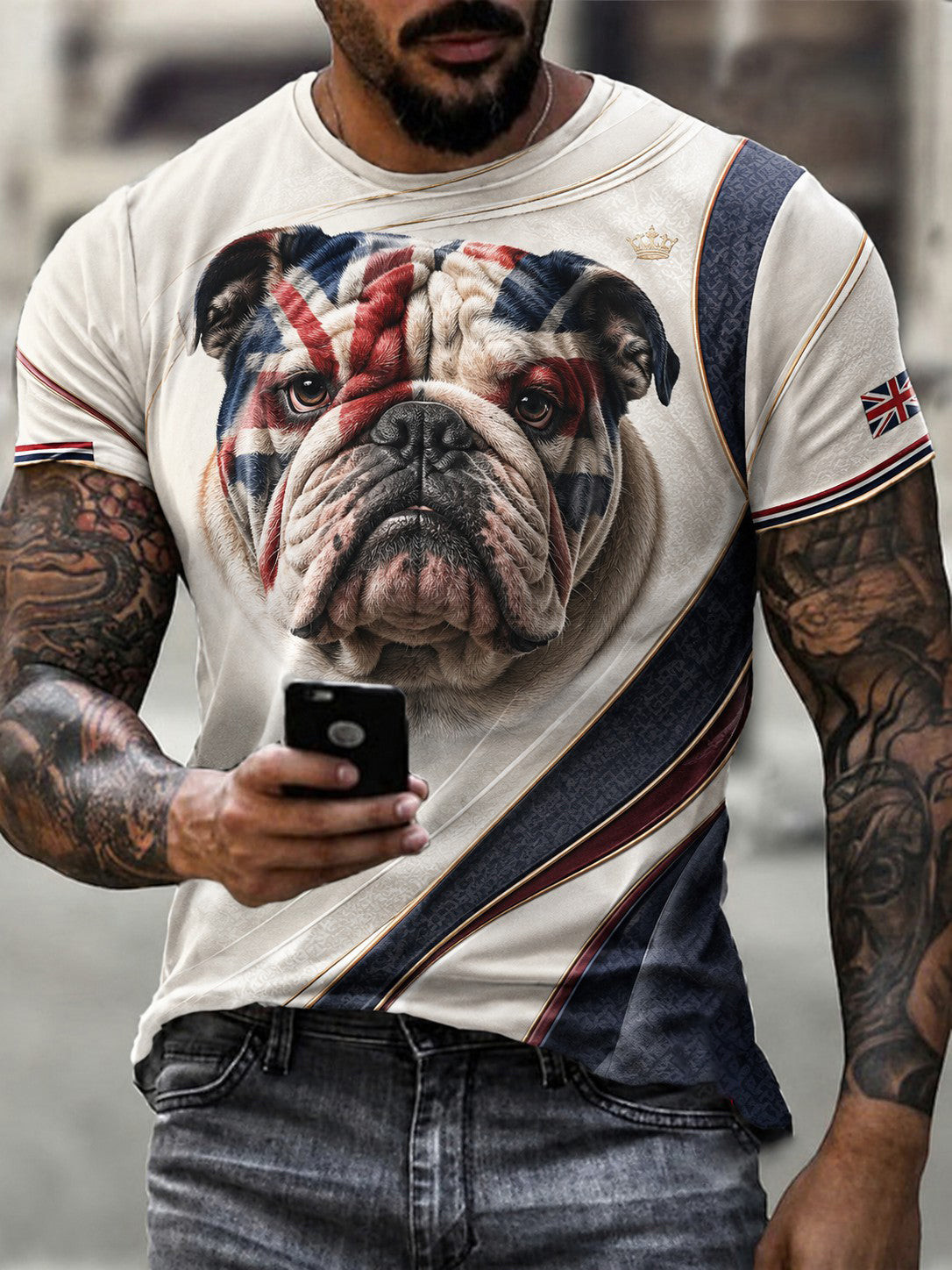 British Bulldog Merch Union Jack Flag T-Shirt Vintage Clothing Gift For Husband 1 - Unicasport British Bulldog Merch Union Jack Flag T-Shirt Vintage Clothing Gift For Husband