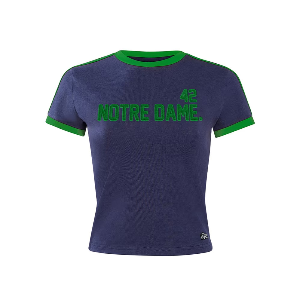 Notre Dame Merch 2026 Notre Dame Fighting Irish Goalie Baby Tee No 42 Shirt Gifts For Her