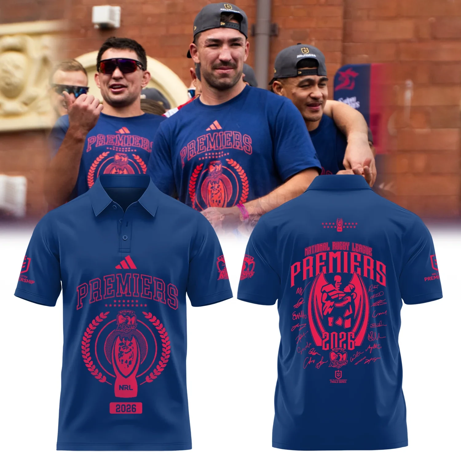 Sydney Roosters Merch NRL Premiers 2026 Polo Shirt Present Ideas For Roosters Fans 1 - Unicasport Sydney Roosters Merch NRL Premiers 2026 Polo Shirt Present Ideas For Roosters Fans
