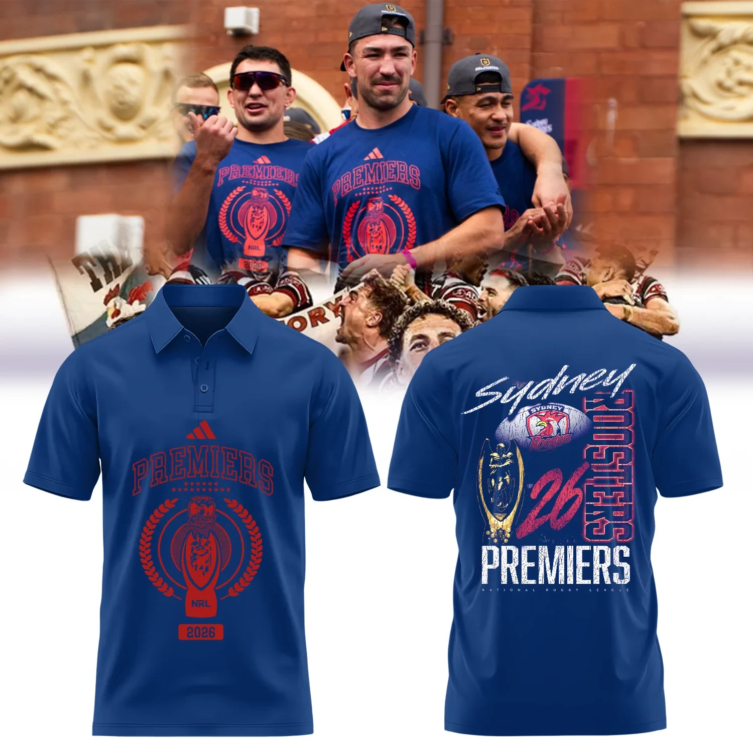 Sydney Roosters Merch NRL Premiers 2026 Polo Shirt Unique Present For Rugby Lover 1 - Unicasport Sydney Roosters Merch NRL Premiers 2026 Polo Shirt Unique Present For Rugby Lover