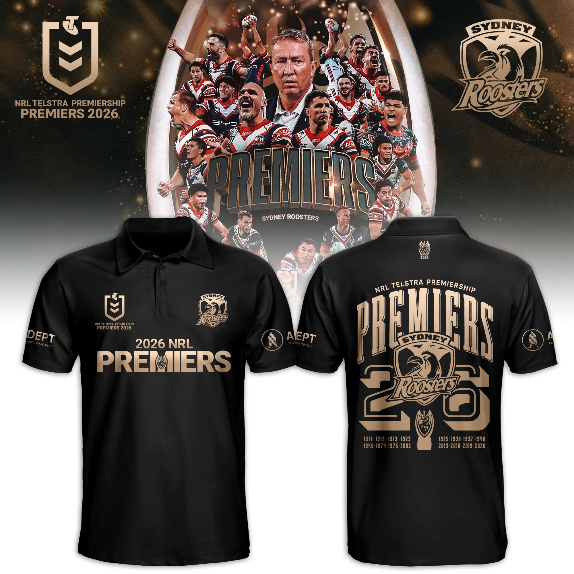 Sydney Roosters Merch NRL Premiers 2026 Polo Shirt Presents Idea For Roosters Fan 1 - Unicasport Sydney Roosters Merch NRL Premiers 2026 Polo Shirt Presents Idea For Roosters Fan