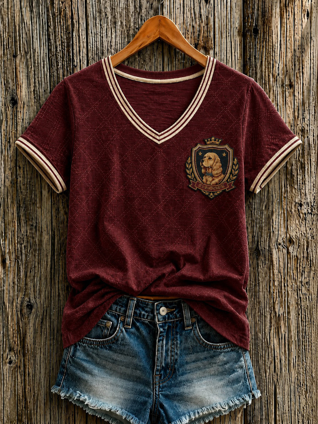 British Cartoon Dog Merch Cocker Spaniel V-Neck T-Shirt Vintage Dog Apparel Gift For Wife 1 - Unicasport British Cartoon Dog Merch Cocker Spaniel V-Neck T-Shirt Vintage Dog Apparel Gift For Wife