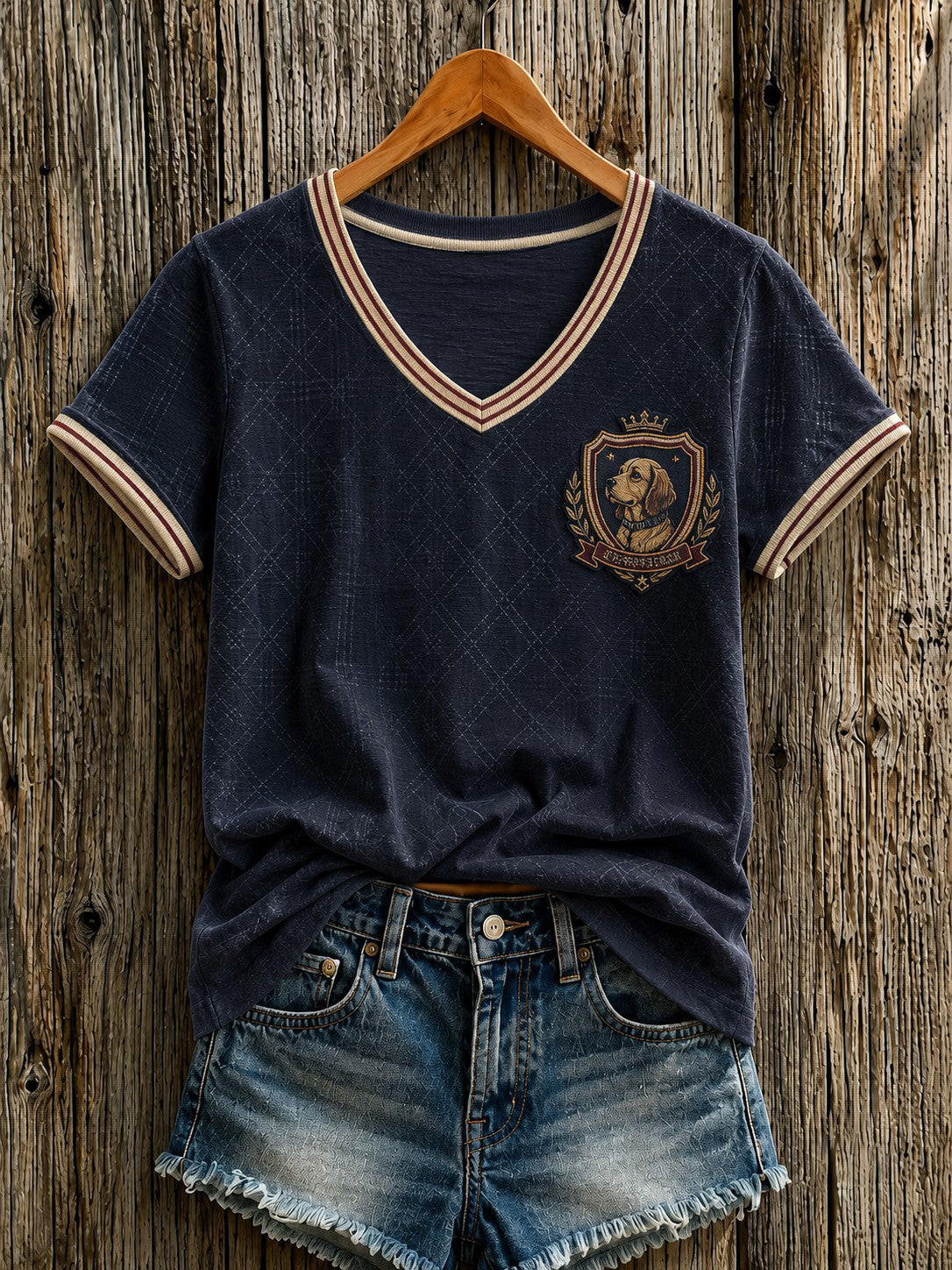 Dog Merch Royal Crest Shield V-Neck T-Shirt Classic Apparel Dog Lover Gift 1 - Unicasport Dog Merch Royal Crest Shield V-Neck T-Shirt Classic Apparel Dog Lover Gift