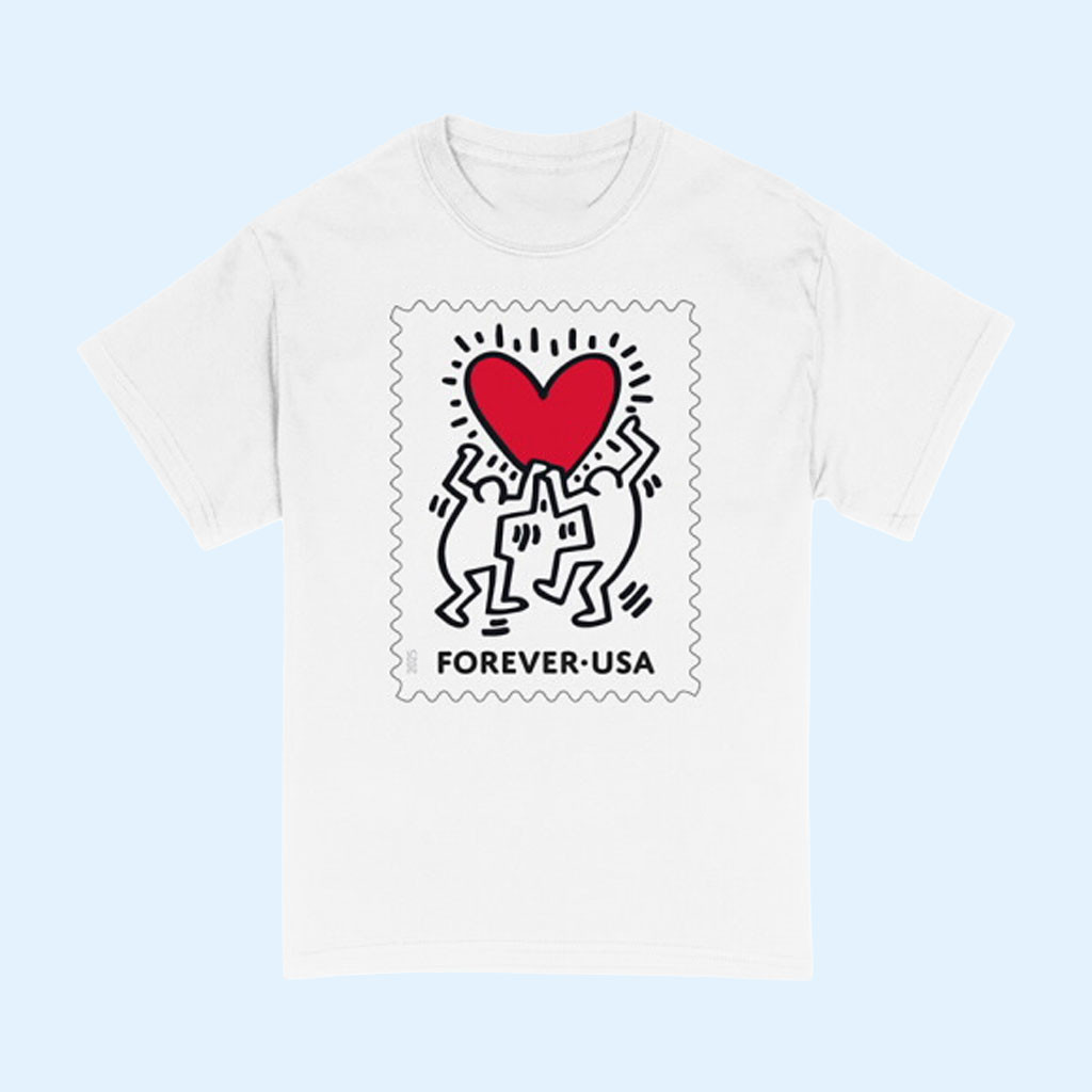 USPS Merch 2026 Keith Haring Forever Heart Stamp T-Shirt Patriotic Gifts Ideas 1 - Unicasport USPS Merch 2026 Keith Haring Forever Heart Stamp T-Shirt Patriotic Gifts Ideas