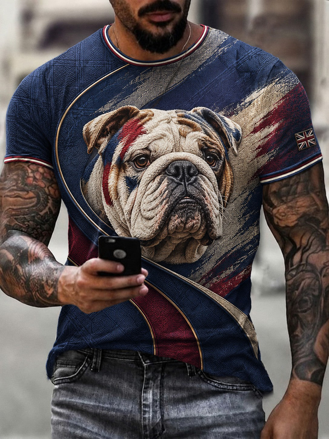 British Bulldog Merch Union Jack Flag T-Shirt Classic Mens Apparel Gift For Brother 1 - Unicasport British Bulldog Merch Union Jack Flag T-Shirt Classic Mens Apparel Gift For Brother