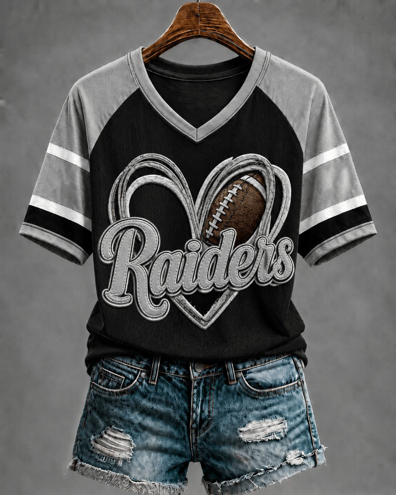 Las Vegas Merch Las Vegas Football Heart V-Neck Shirt Game Day Gift For Her 1 - Unicasport Las Vegas Merch Las Vegas Football Heart V-Neck Shirt Game Day Gift For Her