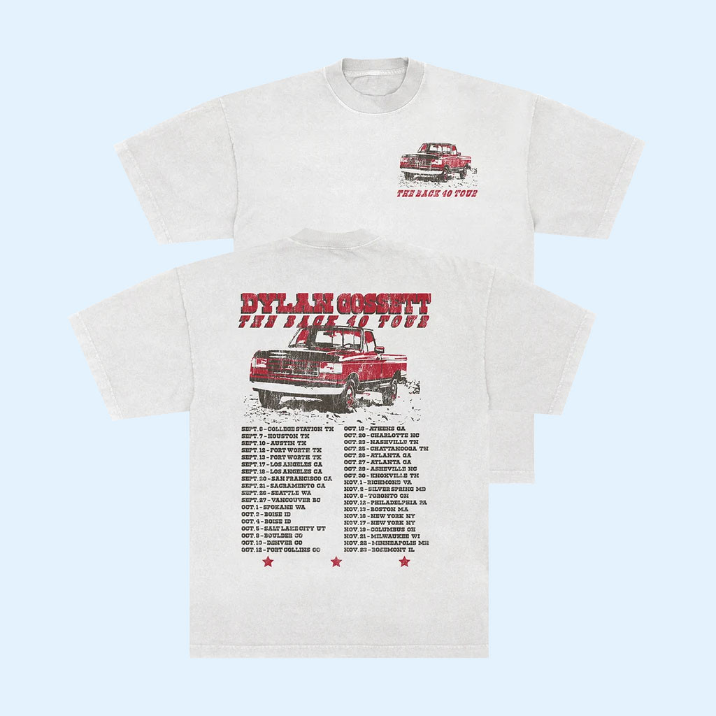 Dylan Gossett Merch 2026 Dylan Gossett Back 40 Tour T-Shirt Gift For Country Music Lovers 1 - Unicasport Dylan Gossett Merch 2026 Dylan Gossett Back 40 Tour T-Shirt Gift For Country Music Lovers