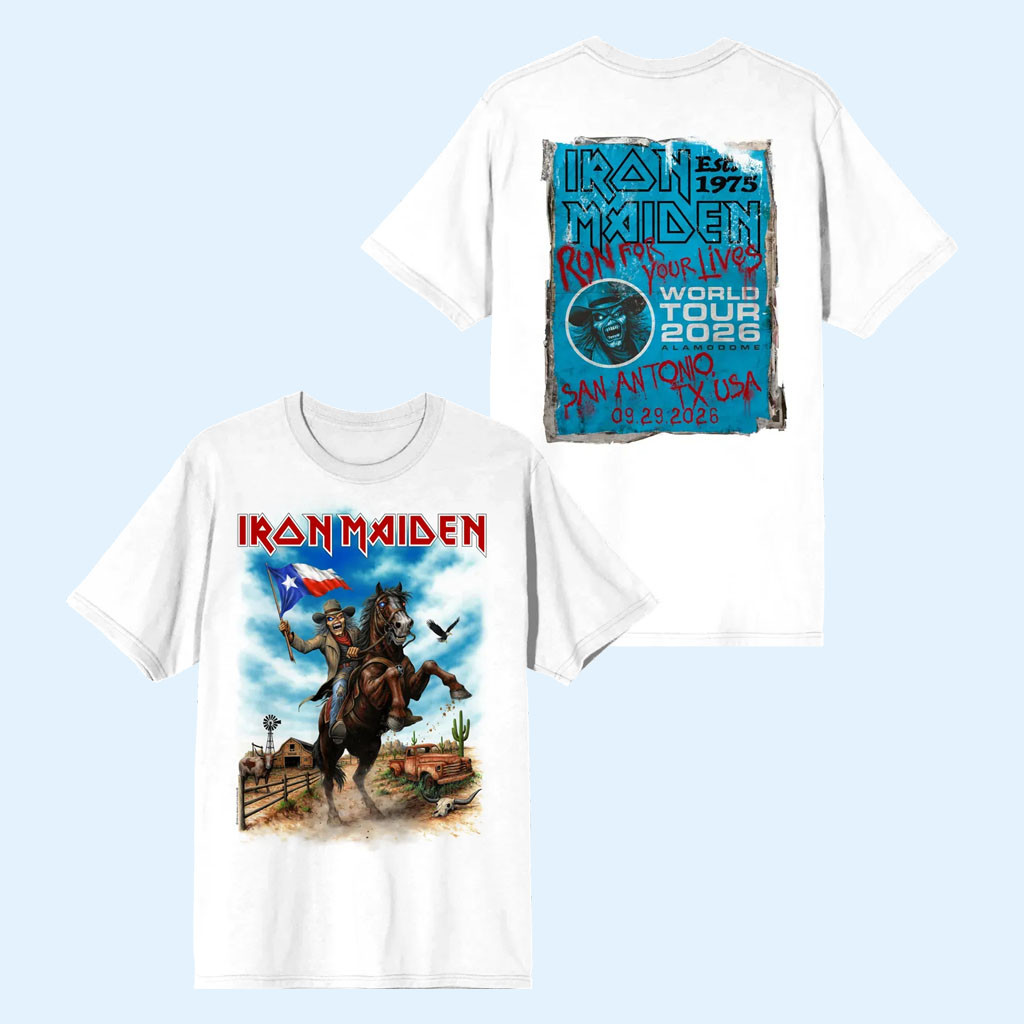 Iron Maiden Merch Run For Your Lives 2026 Tour Texas T-Shirt Iron Maiden Concert Merch Fan Gift 1 - Unicasport Iron Maiden Merch Run For Your Lives 2026 Tour Texas T-Shirt Iron Maiden Concert Merch Fan Gift