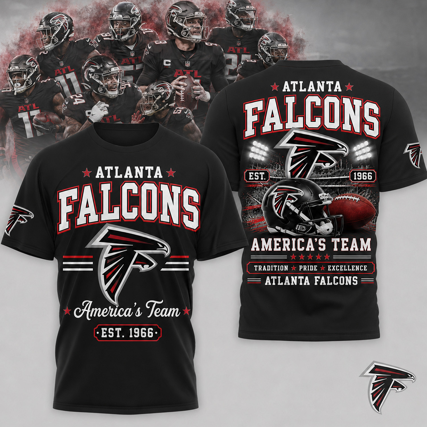 Atlanta Falcons Merch Falcons America's Team T-Shirt Gift Ideas For Football Lovers
