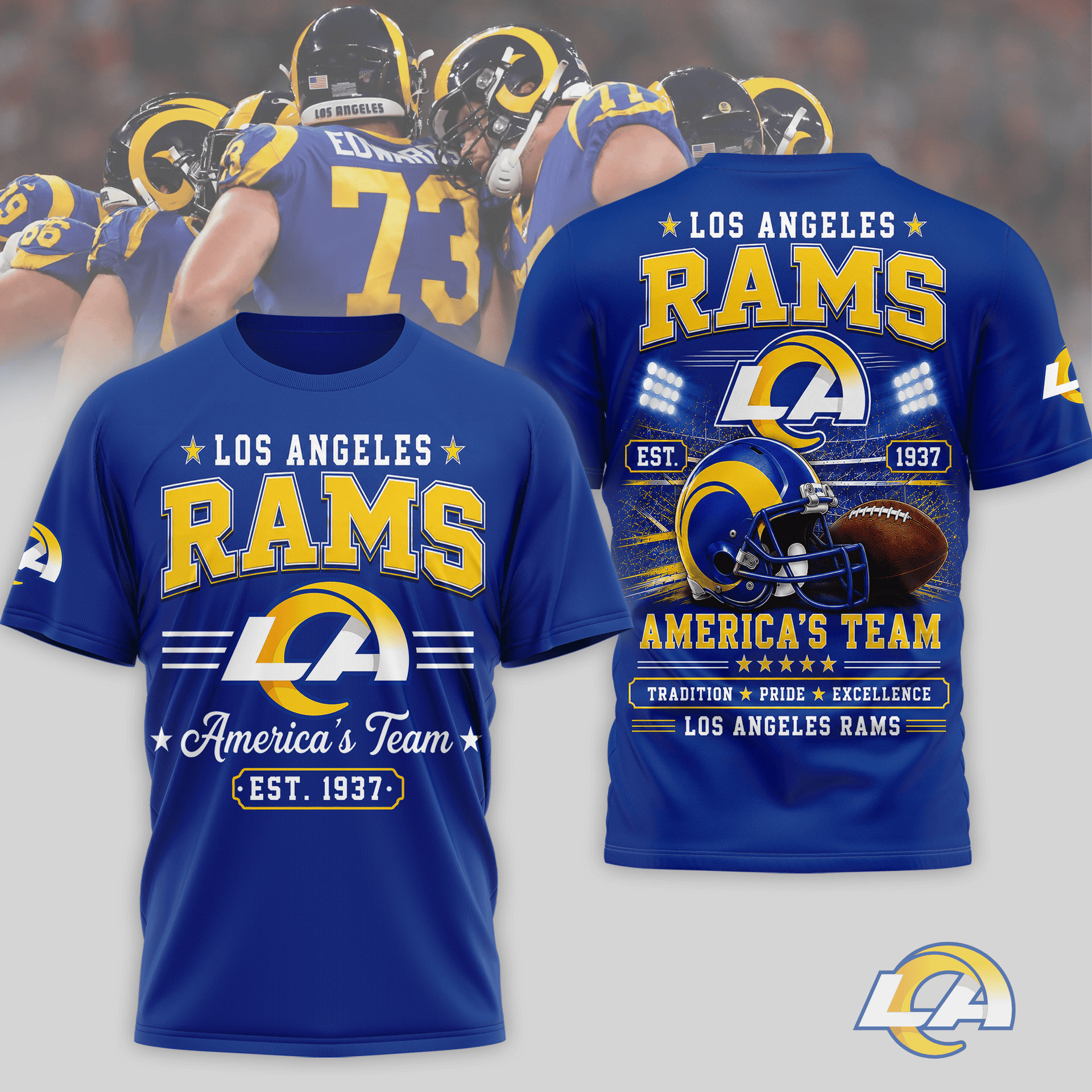 Los Angeles Rams Merch Rams America's Team T-Shirt Best Gifts For Football Lovers 1 - Unicasport Los Angeles Rams Merch Rams America's Team T-Shirt Best Gifts For Football Lovers