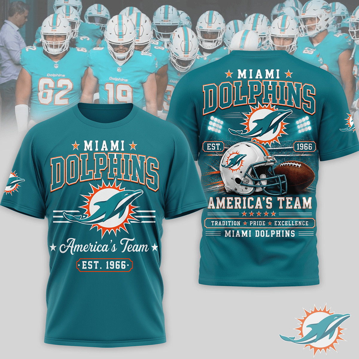 Miami Dolphins Merch Dolphins America's Team T-Shirt Best Gifts For Football Lovers 1 - Unicasport Miami Dolphins Merch Dolphins America's Team T-Shirt Best Gifts For Football Lovers