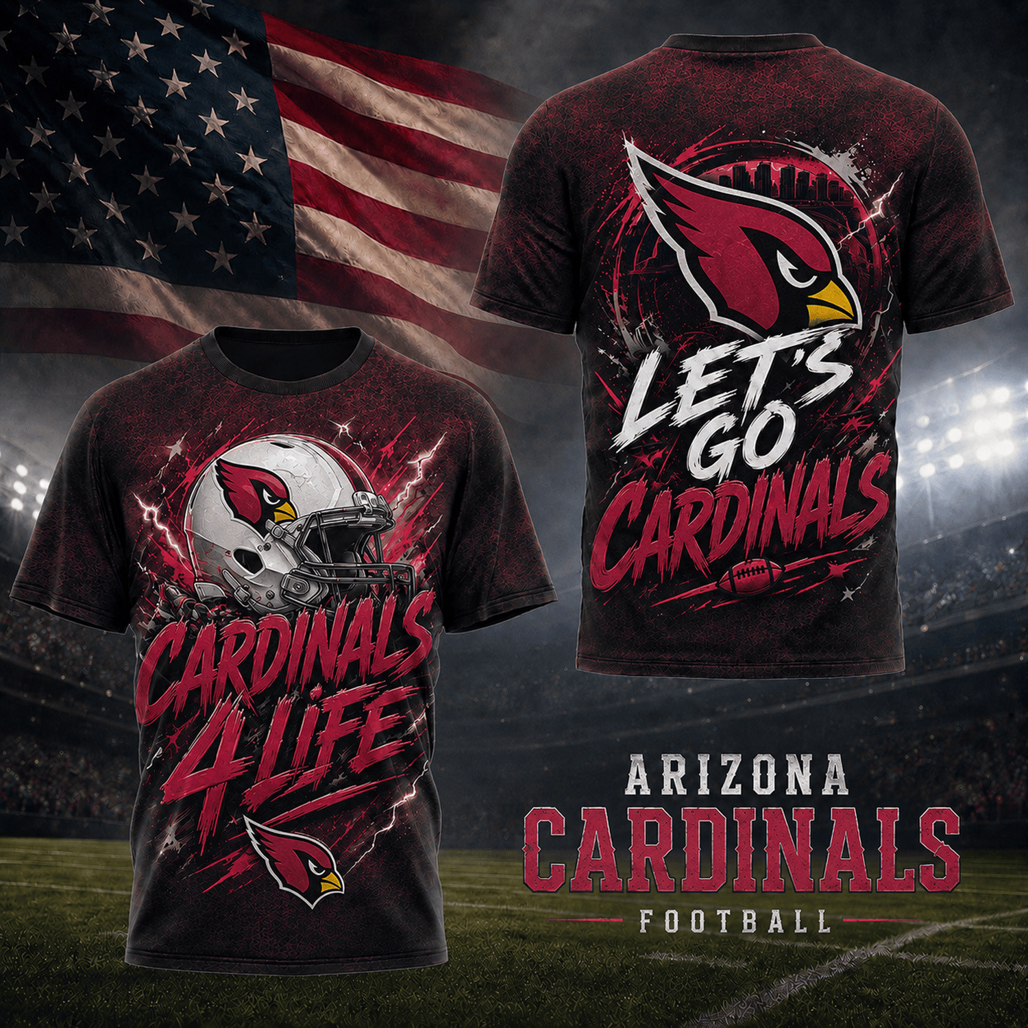Arizona Cardinals Merch Cardinals 4 Life T-Shirt Gameday Apparel Gift For Football Lovers 1 - Unicasport Arizona Cardinals Merch Cardinals 4 Life T-Shirt Gameday Apparel Gift For Football Lovers