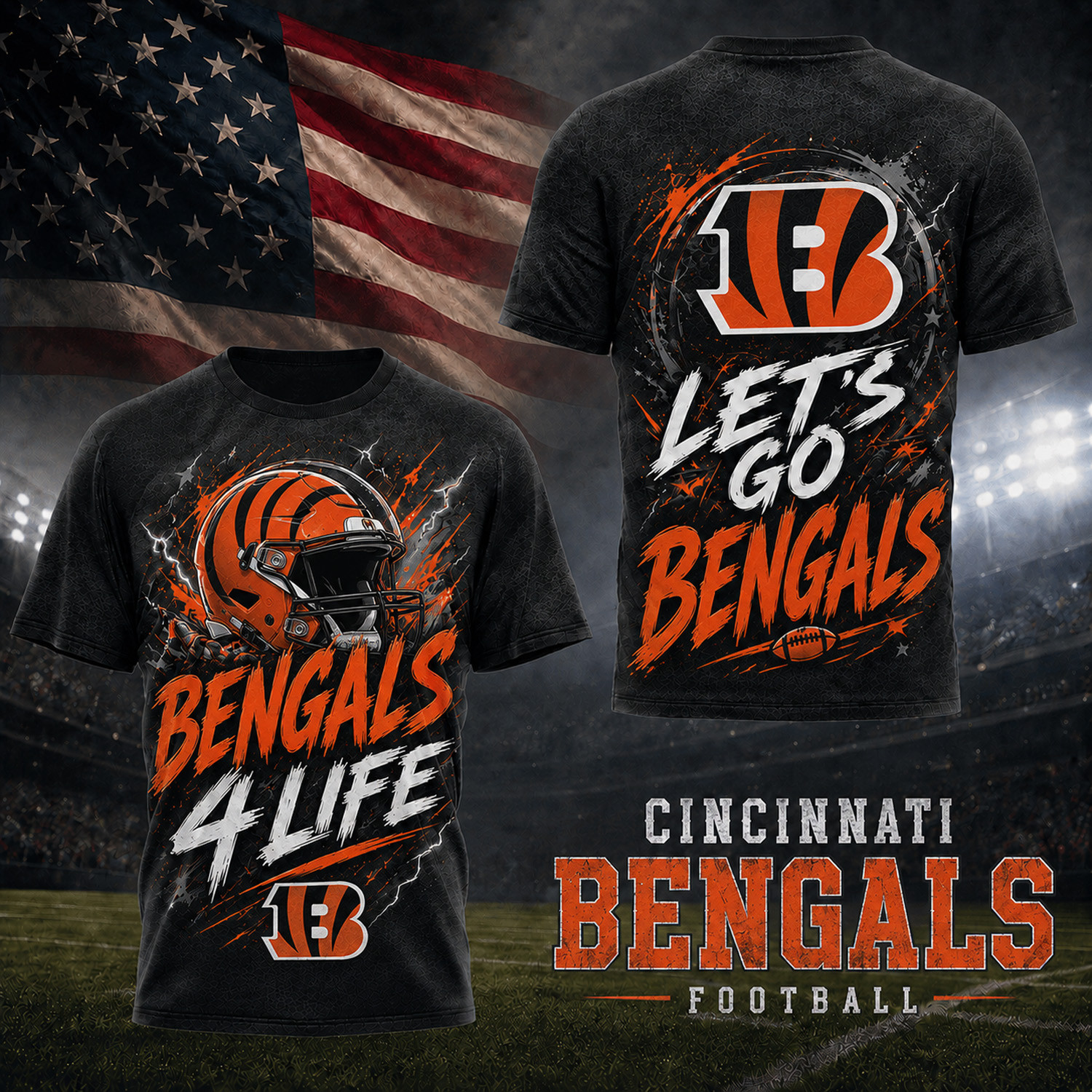 Cincinnati Bengals Merch Bengals 4 Life T-Shirt Gameday Apparel Presents For Football Lovers 1 - Unicasport Cincinnati Bengals Merch Bengals 4 Life T-Shirt Gameday Apparel Presents For Football Lovers