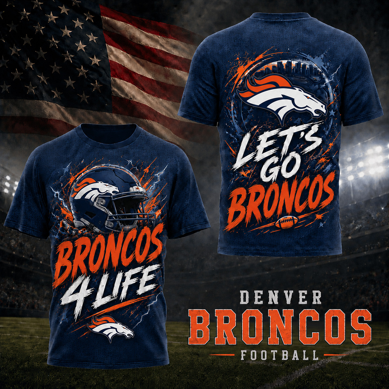 Denver Broncos Merch Broncos 4 Life T-Shirt Gameday Apparel Presents For Football Lovers 1 - Unicasport Denver Broncos Merch Broncos 4 Life T-Shirt Gameday Apparel Presents For Football Lovers