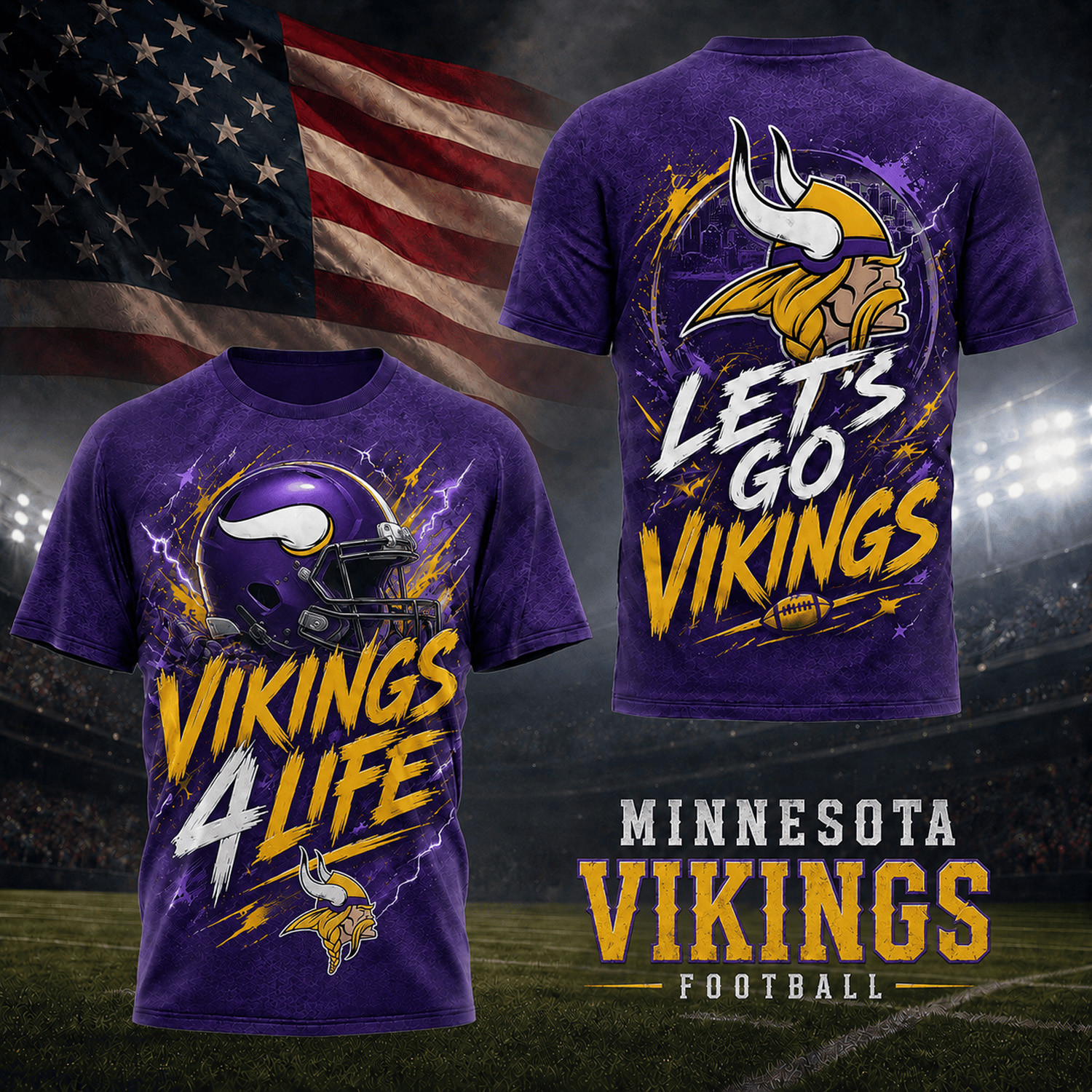 Minnesota Vikings Merch Vikings 4 Life T-Shirt Gameday Apparel Gifts For Football Fans 1 - Unicasport Minnesota Vikings Merch Vikings 4 Life T-Shirt Gameday Apparel Gifts For Football Fans