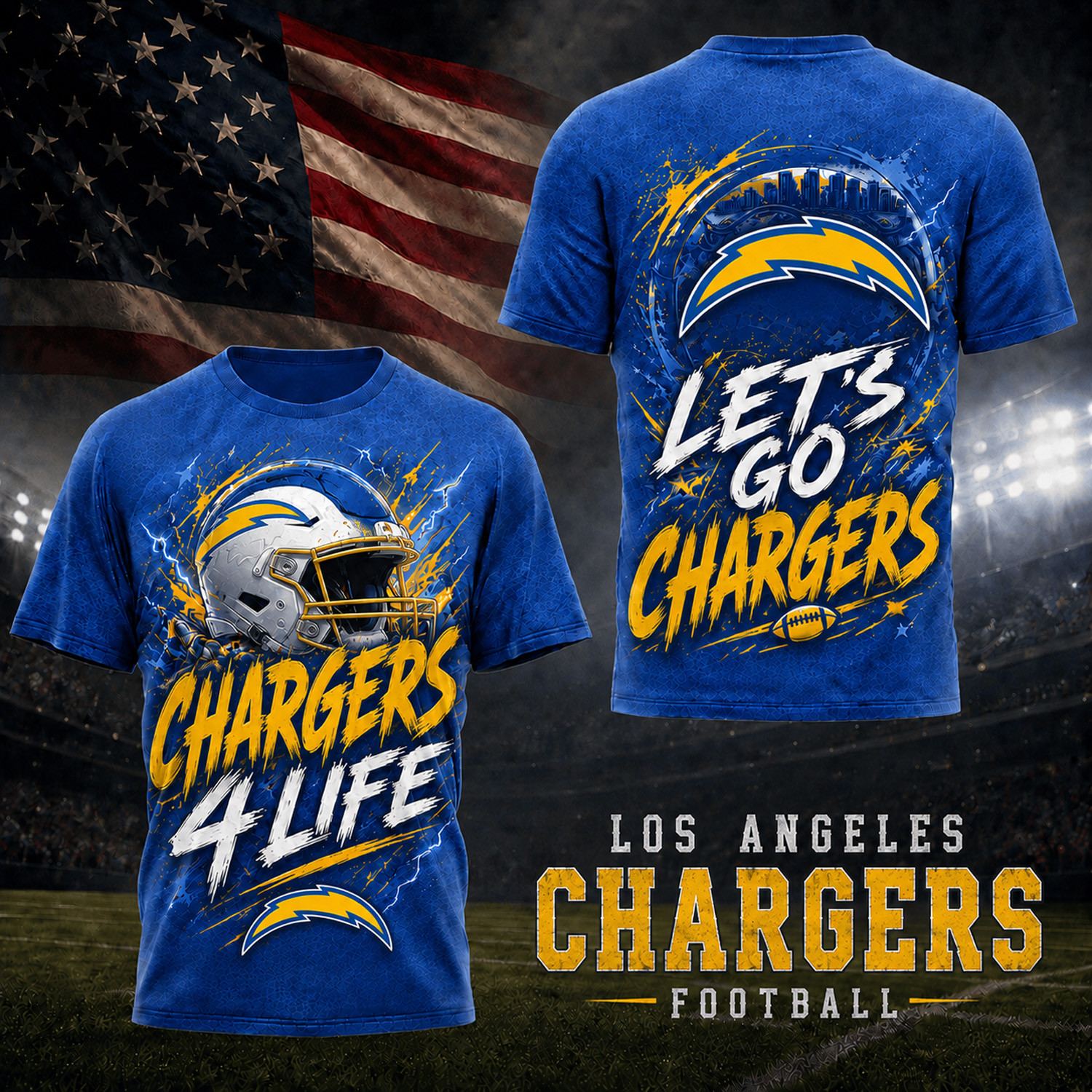 Los Angeles Chargers Merch Chargers 4 Life T-Shirt Gameday Apparel Gifts For Football Fans 1 - Unicasport Los Angeles Chargers Merch Chargers 4 Life T-Shirt Gameday Apparel Gifts For Football Fans