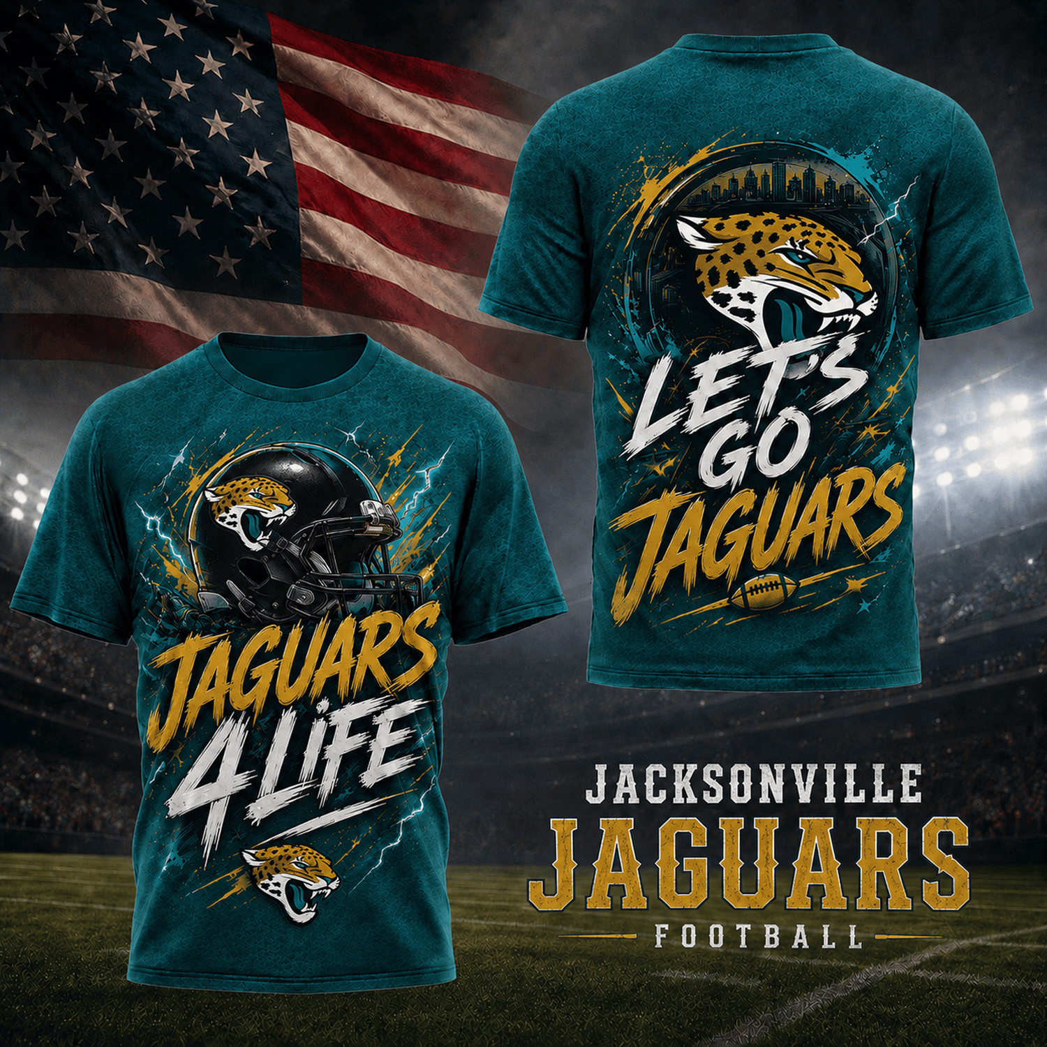 Jacksonville Jaguars Merch Jaguars 4 Life T-Shirt Gameday Apparel Best Gifts For Football Fans 1 - Unicasport Jacksonville Jaguars Merch Jaguars 4 Life T-Shirt Gameday Apparel Best Gifts For Football Fans
