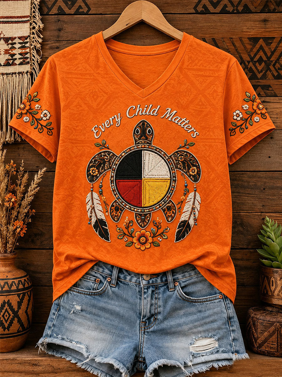 Every Child Matters V-Neck T-Shirt Canada Day Shirt Merchandise Gift For Bestie 1 - Unicasport Every Child Matters V-Neck T-Shirt Canada Day Shirt Merchandise Gift For Bestie