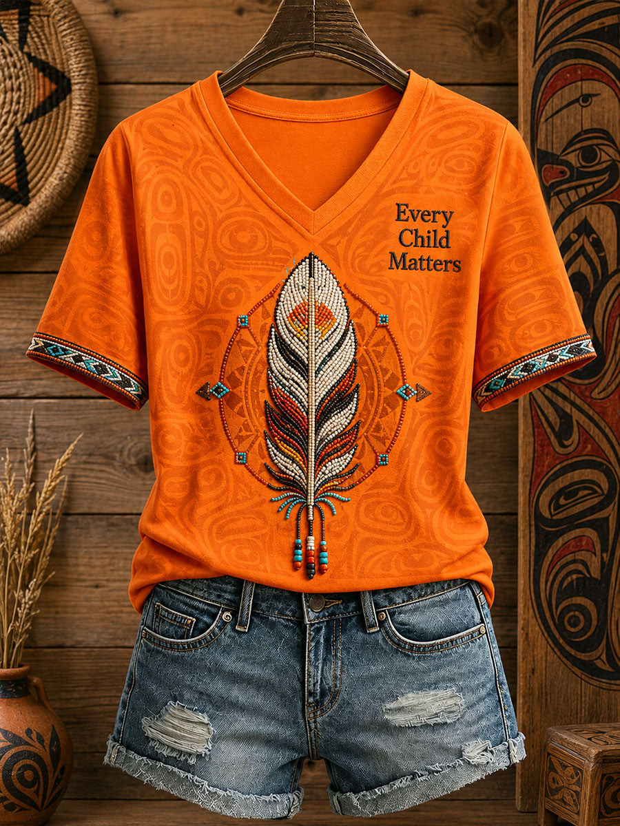 Every Child Matters V-Neck T-Shirt Orange Shirt Day Clothes Gift Ideas For Wife 1 - Unicasport Every Child Matters V-Neck T-Shirt Orange Shirt Day Clothes Gift Ideas For Wife