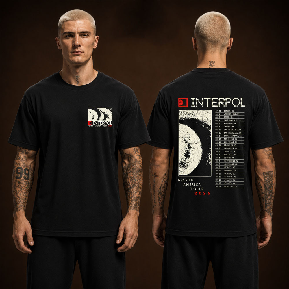 Interpol Merch 2026 North American Tour Black T-Shirt Gift For Indie Rock Lover 1 - Unicasport Interpol Merch 2026 North American Tour Black T-Shirt Gift For Indie Rock Lover