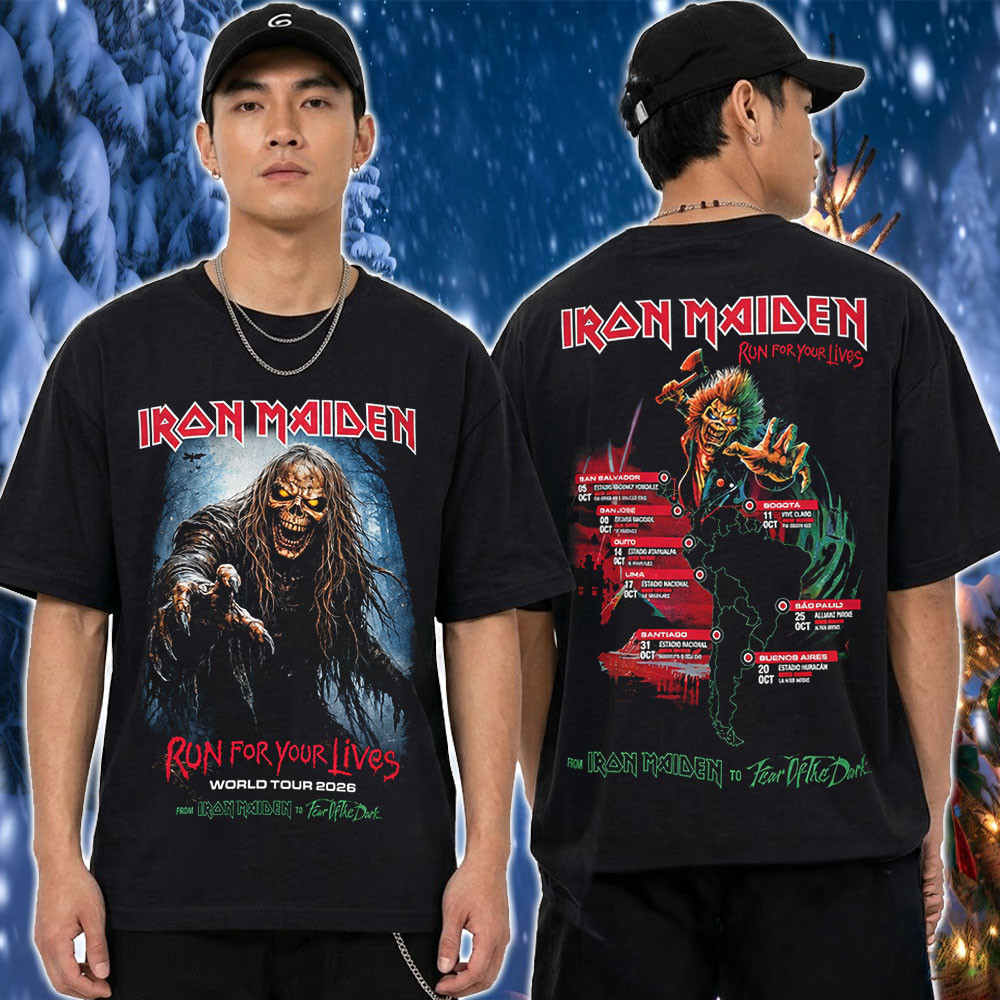 Iron Maiden Merch Run For Your Lives World Tour 2026 Fall Schedule Tour T-Shirt Fans Gear