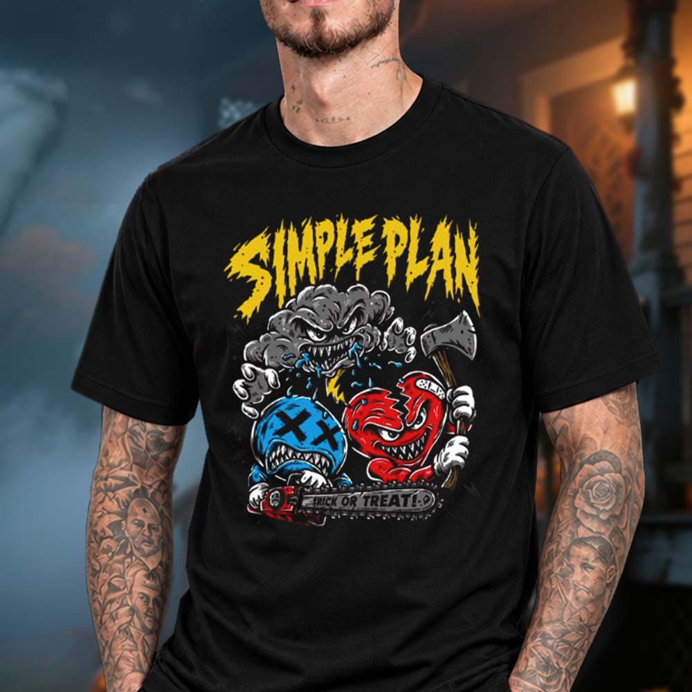 Simple Plan Merch 2026 Halloween Trick Or Treat T-Shirt Gift For Simple Plan Lover 1 - Unicasport Simple Plan Merch 2026 Halloween Trick Or Treat T-Shirt Gift For Simple Plan Lover