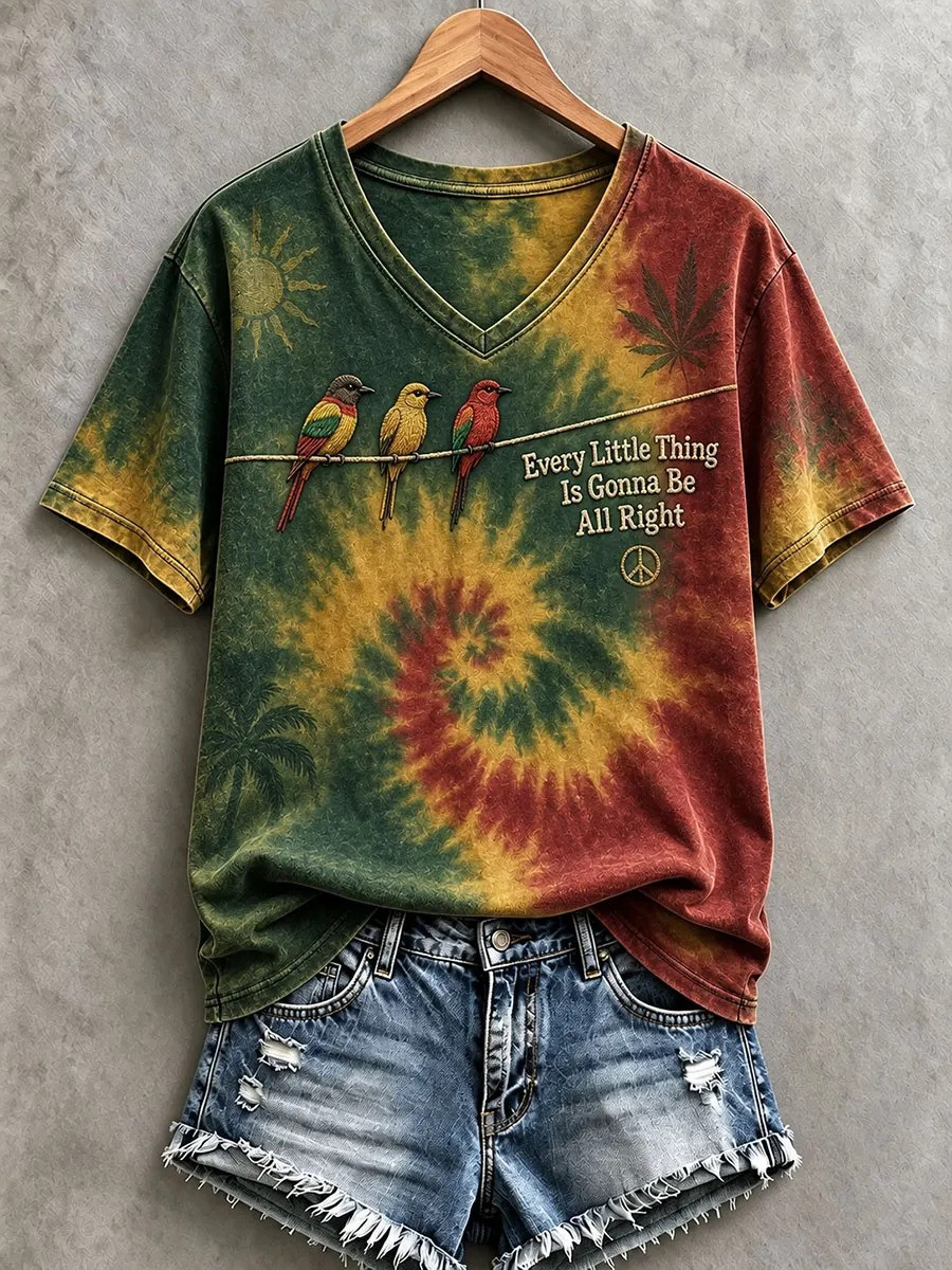Every Little Thing Is Gonna Be All Right V-Neck Shirt Reggae Music Vintage Outfit Best Gifts 1 - Unicasport Every Little Thing Is Gonna Be All Right V-Neck Shirt Reggae Music Vintage Outfit Best Gifts