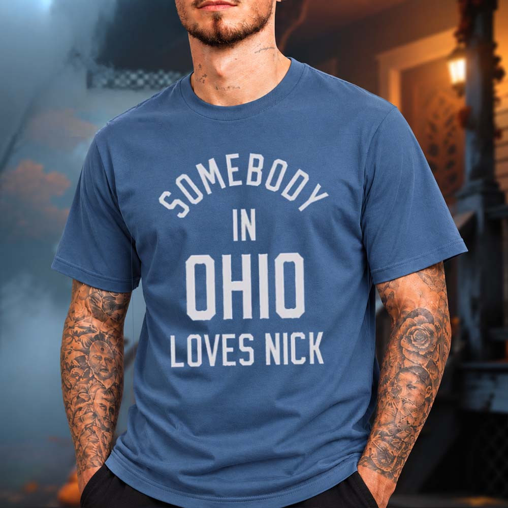 Jonas Brothers Merch Somebody In Ohio Loves Nick T-Shirt Gift For Pop Rock Fans