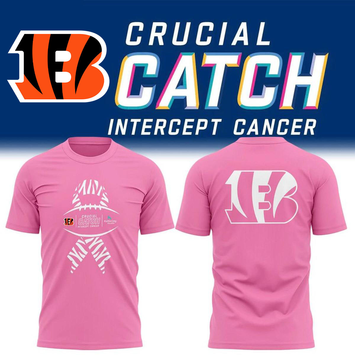 Cincinnati Bengals Merch 2026 Crucial Catch Pink T-Shirt Football Lover Gift Ideas 1 - Unicasport Cincinnati Bengals Merch 2026 Crucial Catch Pink T-Shirt Football Lover Gift Ideas