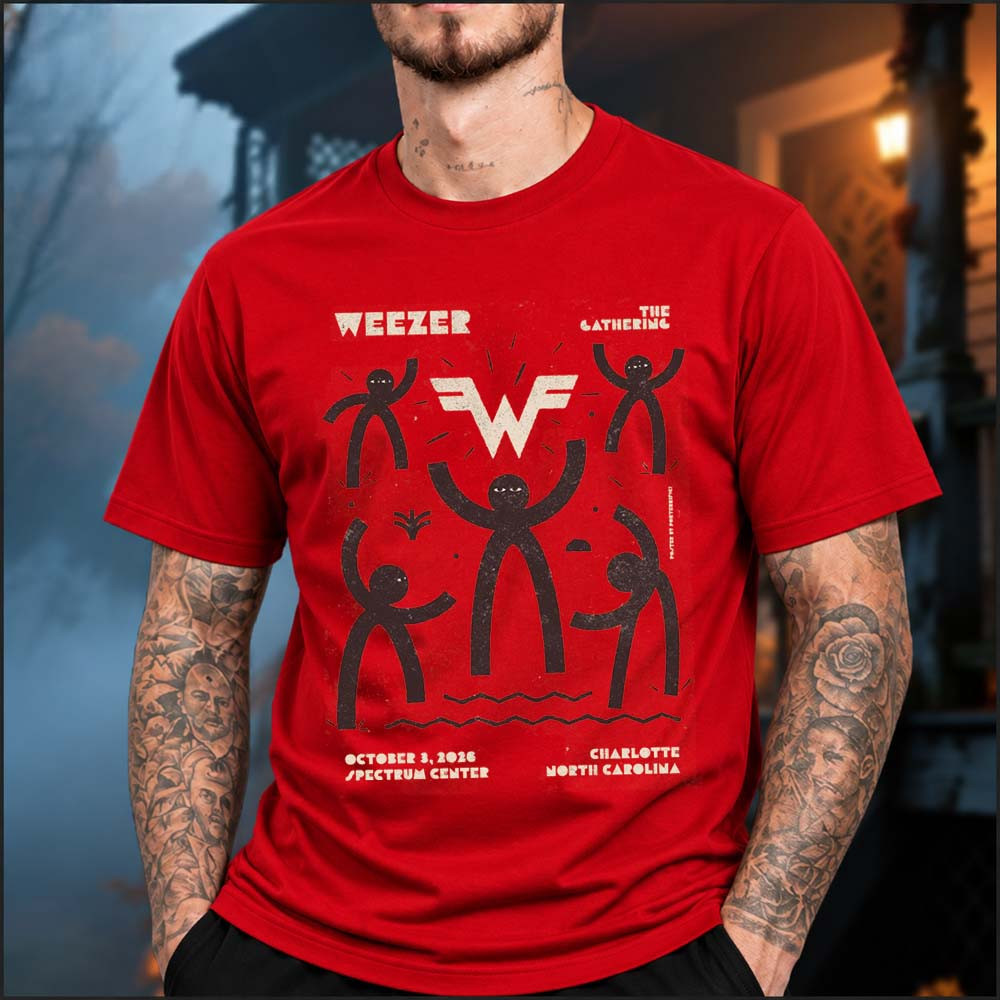 Weezer Charlotte North Carolina Event Poster T-Shirt Weezer Merch Rock Lover Gifts 1 - Unicasport Weezer Charlotte North Carolina Event Poster T-Shirt Weezer Merch Rock Lover Gifts