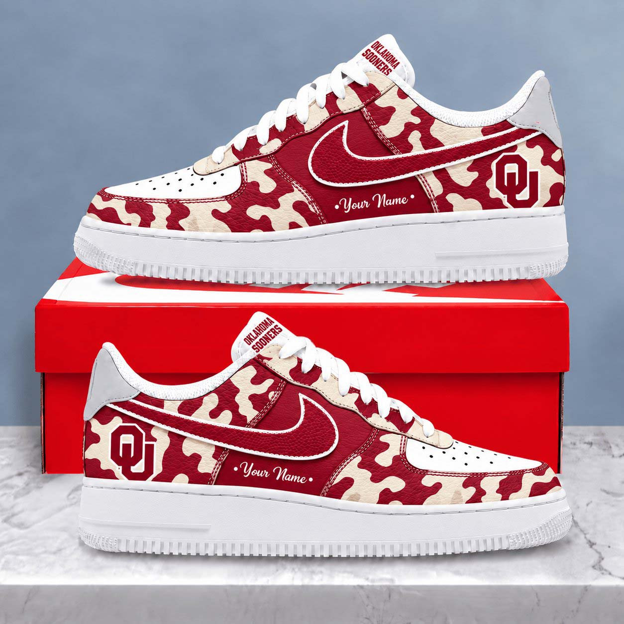 Custom Oklahoma Sooners Merch Camo Shoes Personalized NCAA Sneakers Gifts For Sooners Lovers