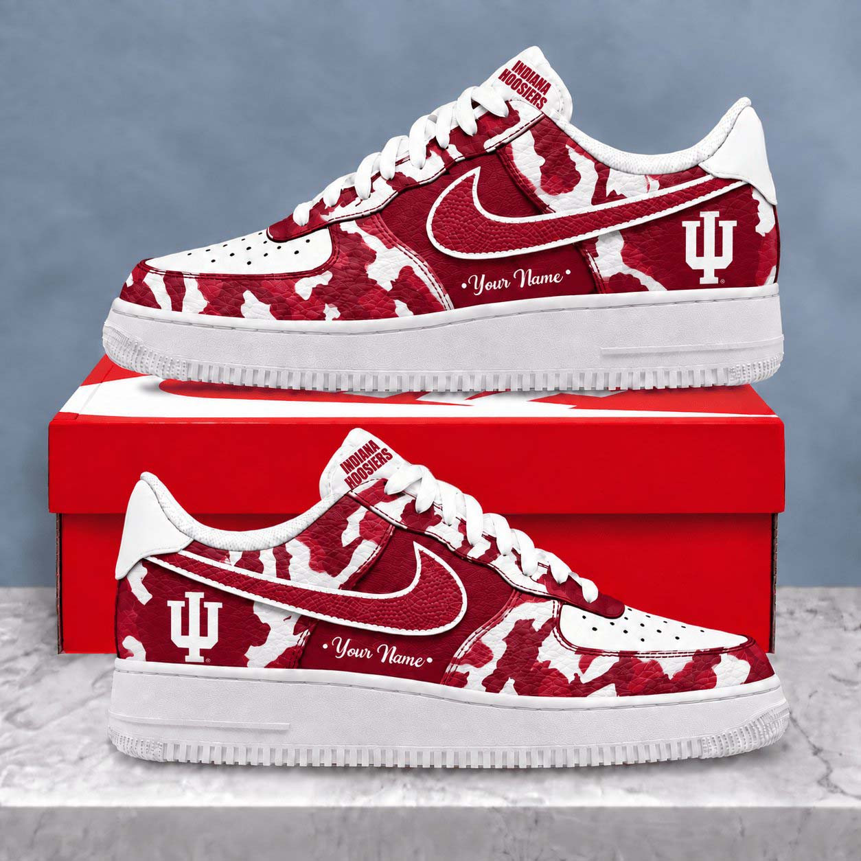 Personalized Indiana Hoosiers Merch Camo Shoes Custom NCAA Sneakers Gifts For Hoosiers Fans