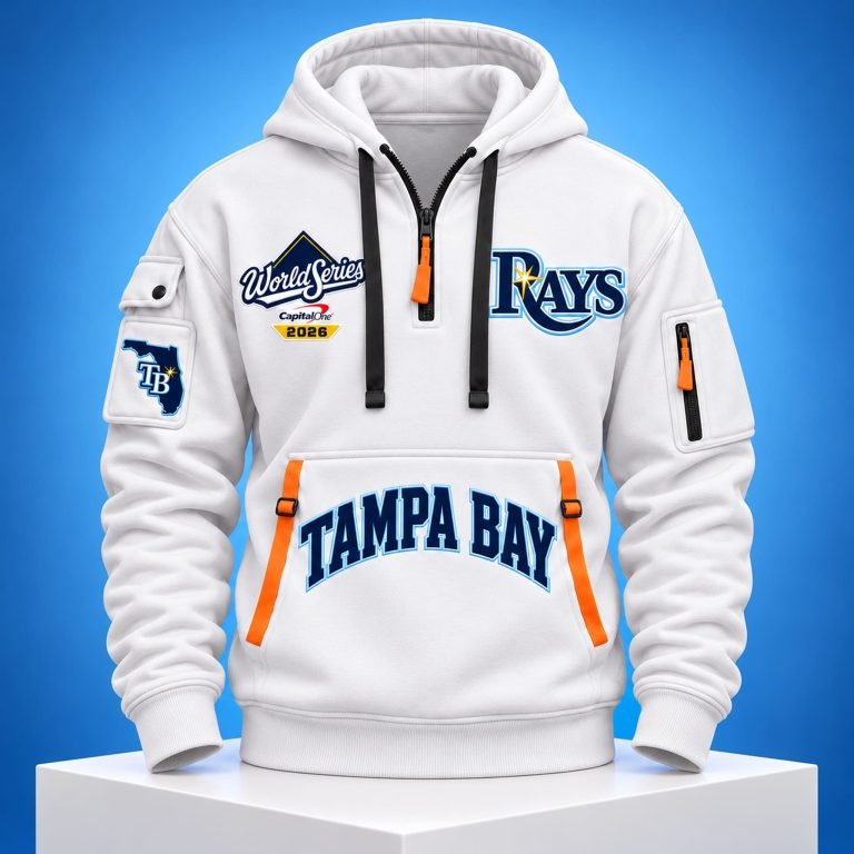 2026 TB Rays Merch World Series Half Zip Hoodie Perfect Gift For Baseball Lovers