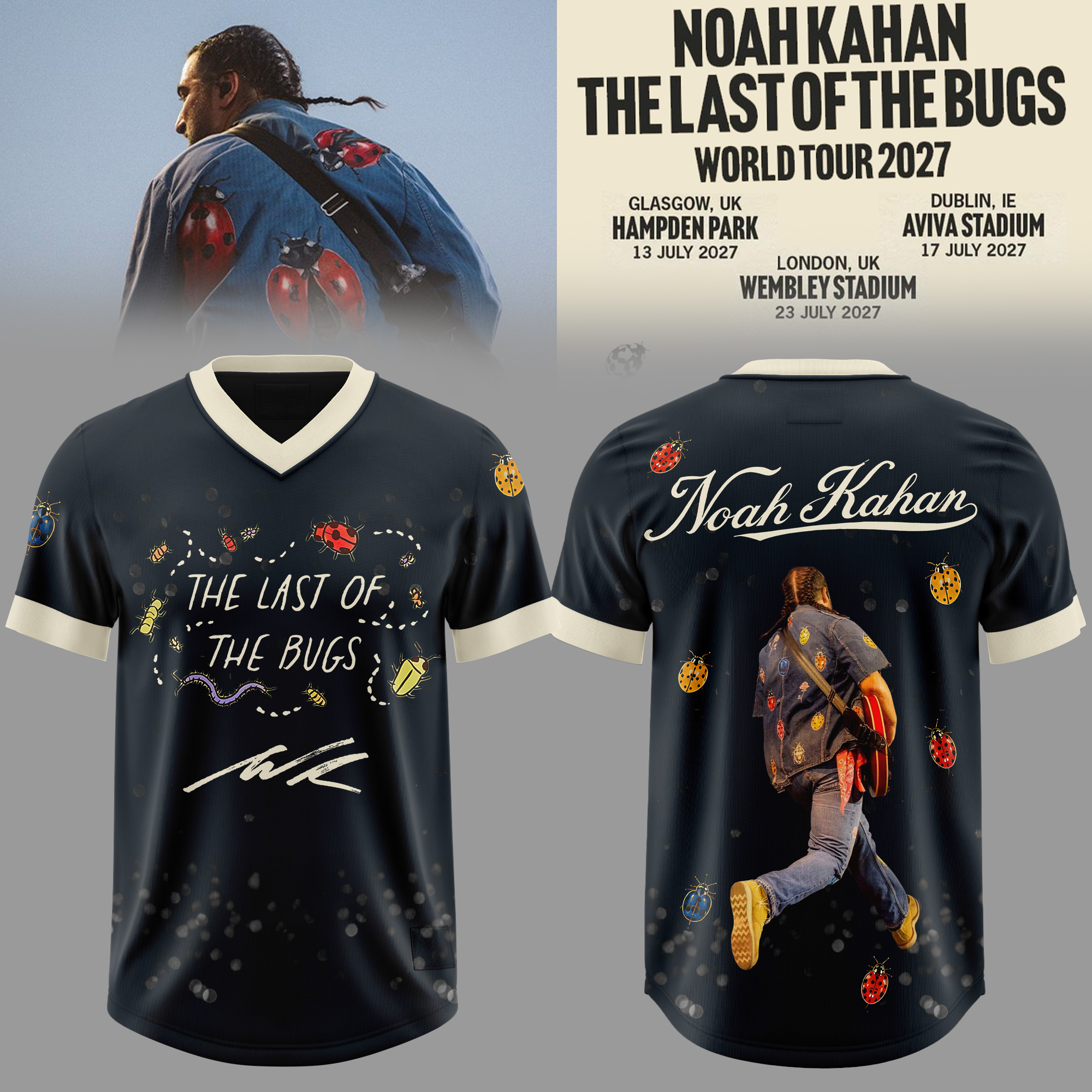 Noah Kahan The Last Of The Bugs World Tour 2027 Jersey Live Concert Fan Apparel 2 - Unicasport Noah Kahan The Last Of The Bugs World Tour 2027 Jersey Live Concert Fan Apparel