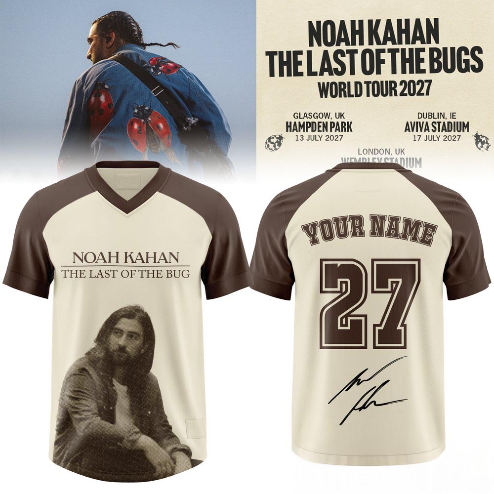 Noah Kahan The Last Of The Bugs World Tour 2027 Personalized Football Jersey Folk Concert Fan Apparel