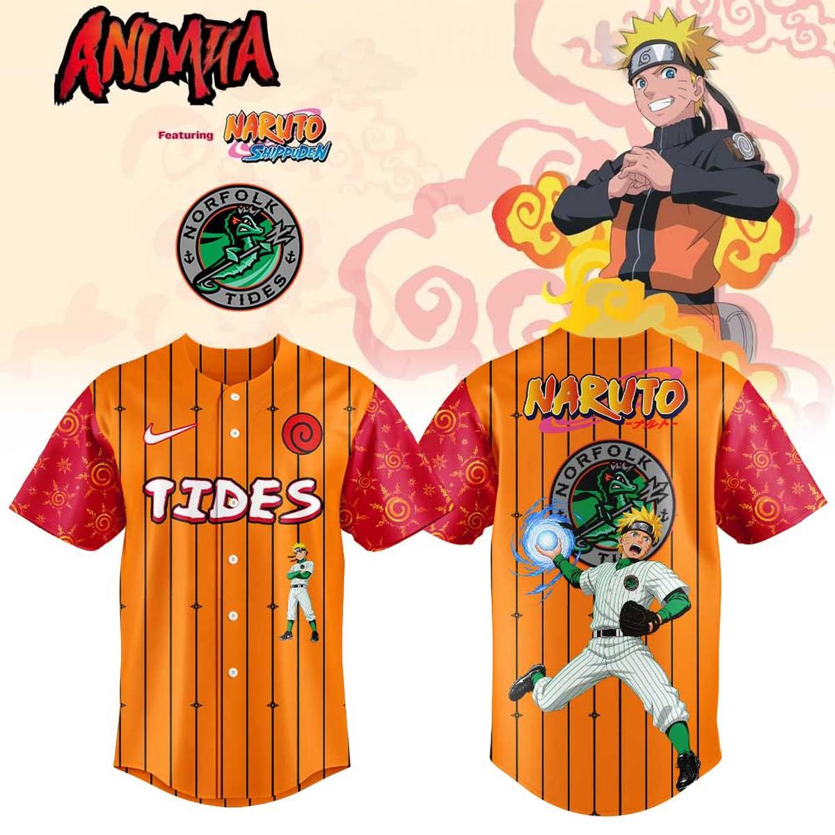 Norfolk Tides Naruto Anime Night Baseball Jersey Anime Baseball Fan Apparel 1 - Unicasport Norfolk Tides Naruto Anime Night Baseball Jersey Anime Baseball Fan Apparel