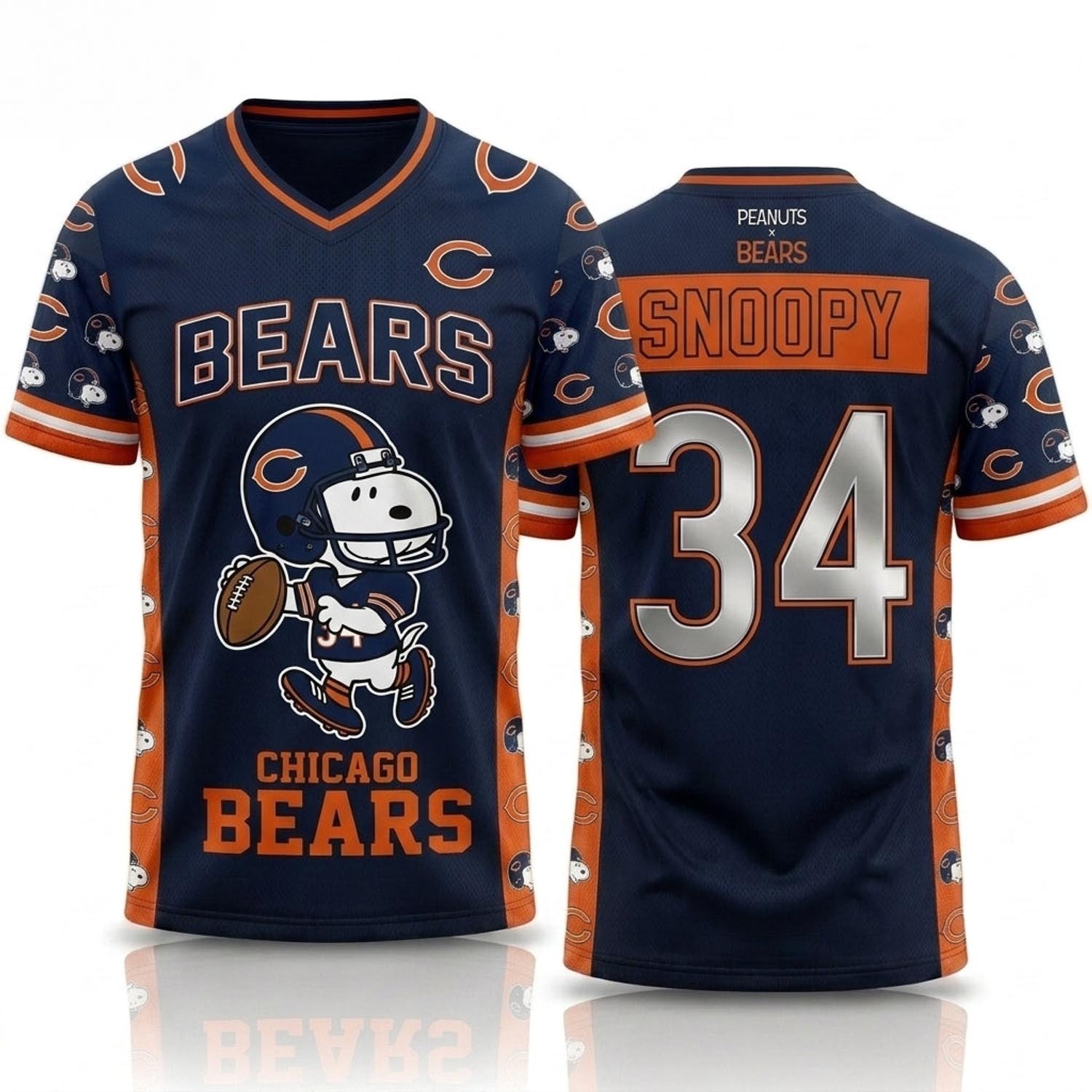 Peanuts x Chicago Bears Snoopy Jersey NFL Collection Graphic Football Fan Apparel