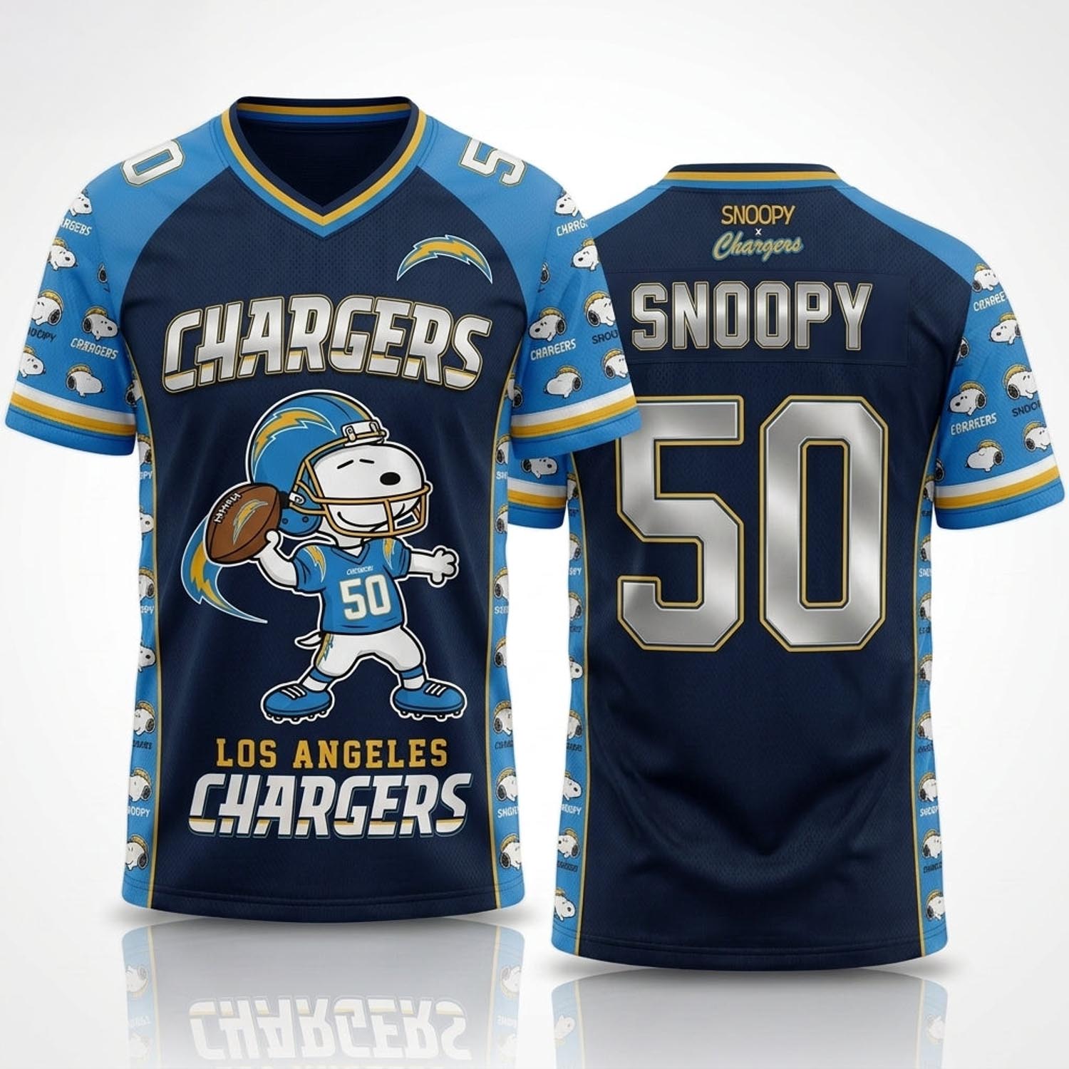 Peanuts x Los Angeles Chargers Snoopy Jersey NFL Collection Graphic Football Fan Apparel
