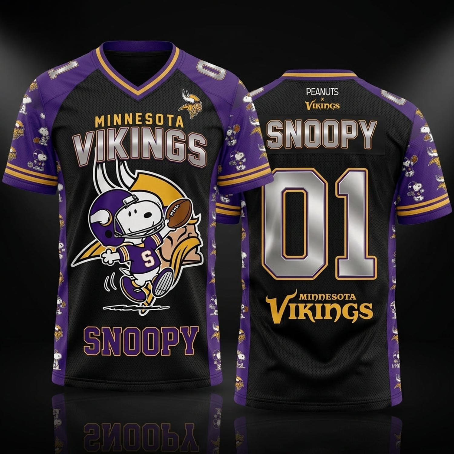 Peanuts x Minnesota Vikings Snoopy Jersey NFL Collection Graphic Football Fan Apparel