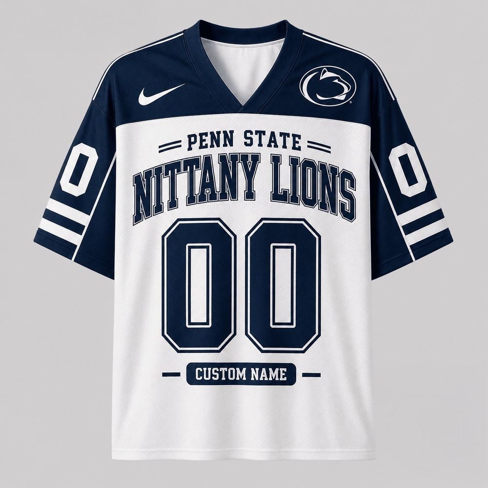 Penn State Nittany Lions NCAA College Team Pride Personalized Football Jersey Custom Name Number Fan Apparel