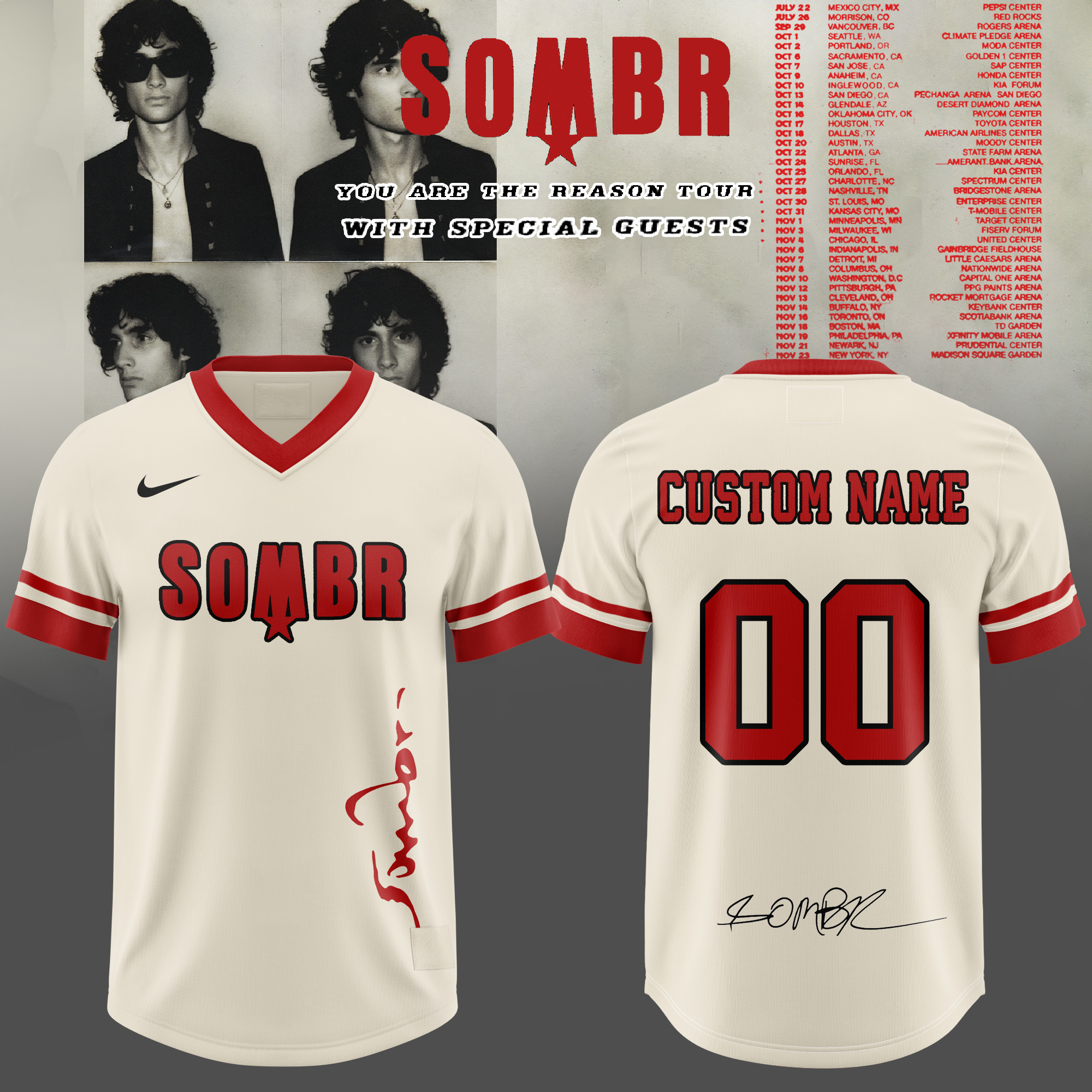 SMBR Live World Tour Football Jersey You Are The Reason Concert Fan Edition