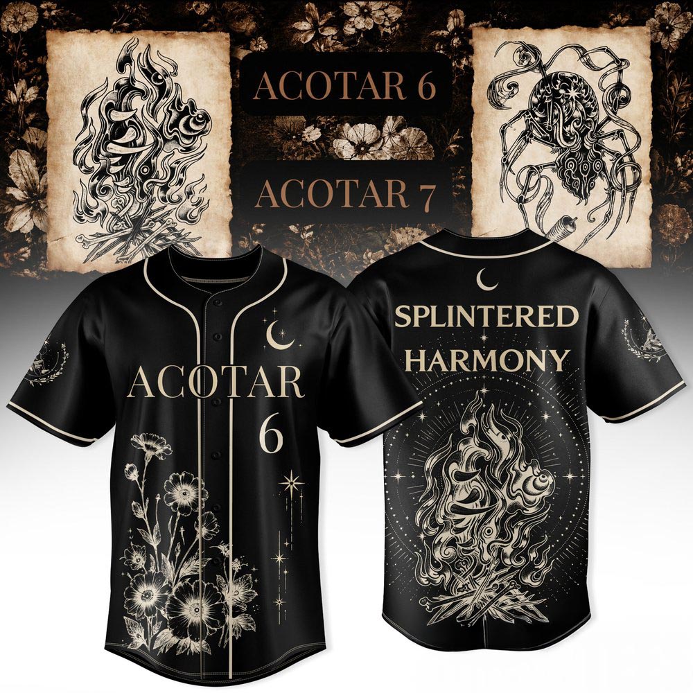 Sarah J Maas Splintered Harmony Baseball Jersey Book Lover Fantasy Fan Shirt